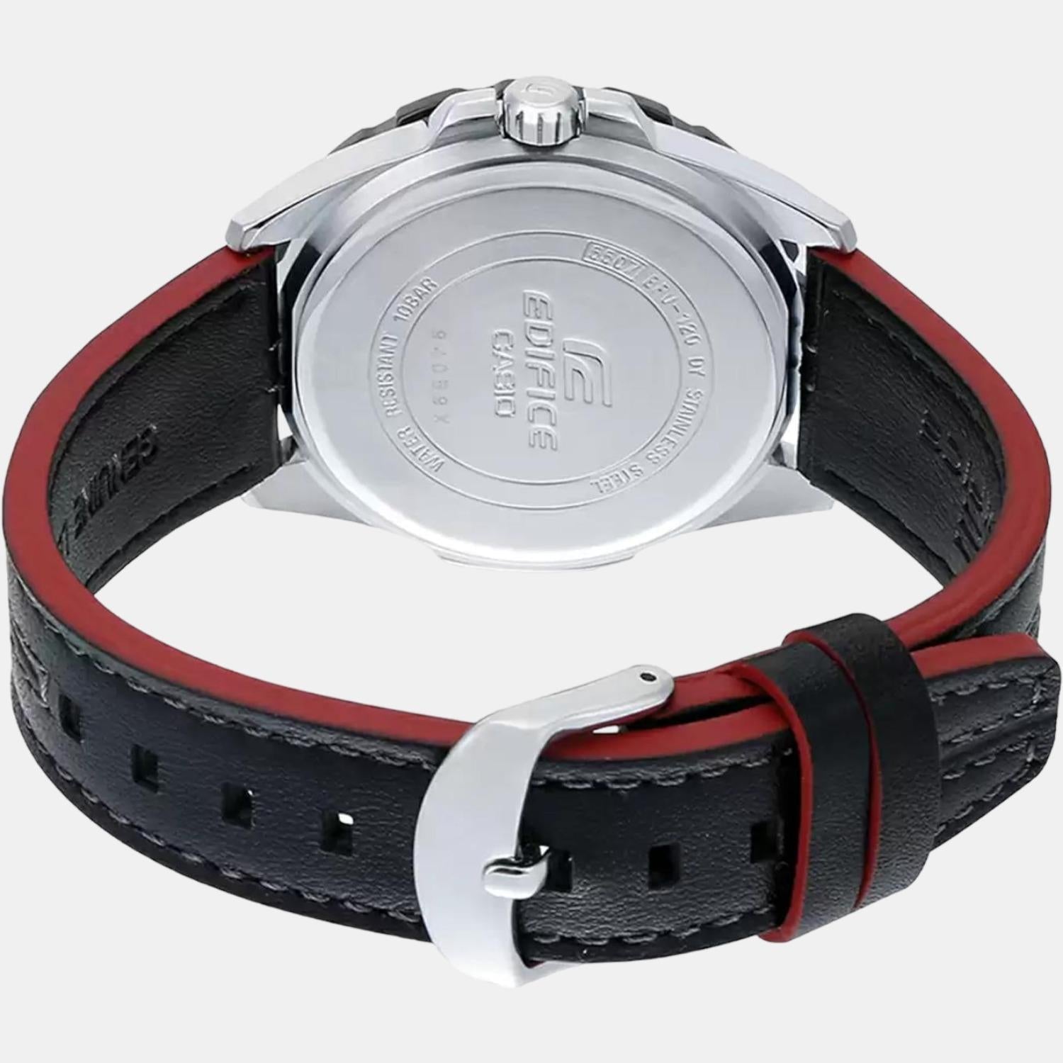 Casio Edifice Men Quartz Black Dial Analog Leather Watch ED483 - view 5