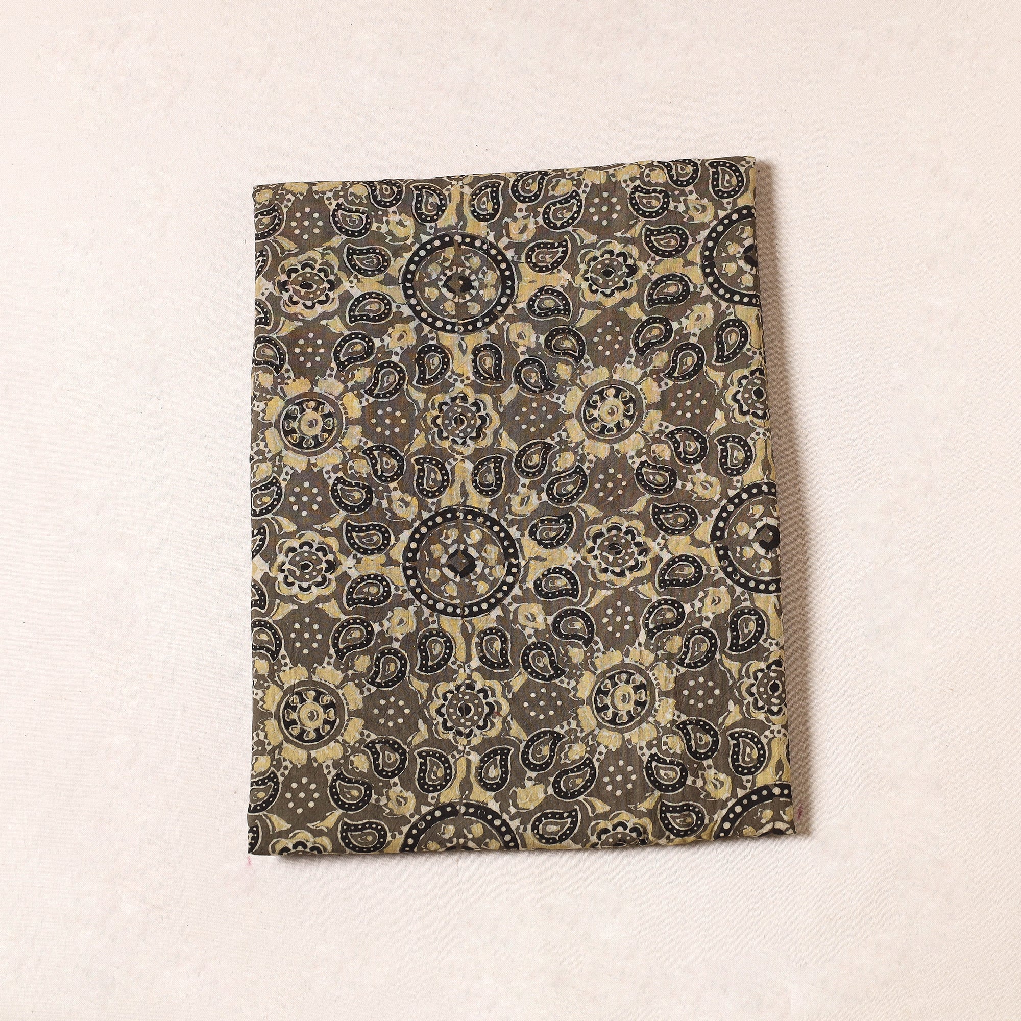 AJRAKH BY JABBAR KHATRI Brown - Ajrakh Block Printed Cotton Precut Fabric (1.4 Meter)