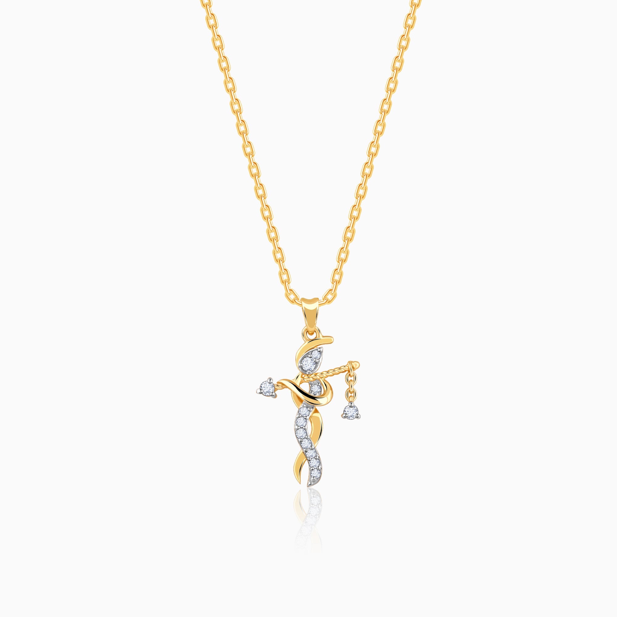 GIVA Jewellery Gold Beautiful Kanha Diamond Pendant