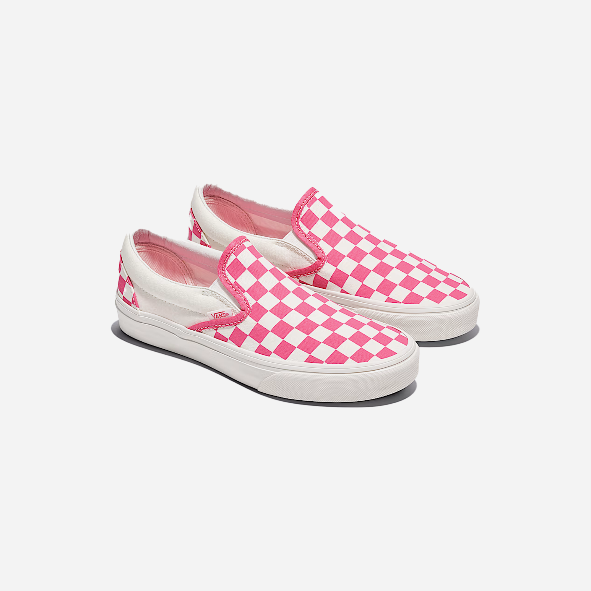 Vans Classic Slip-On Checkerboard Shoe Honeysuckle Pink / White - view 2