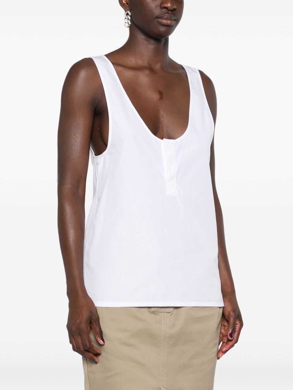 Saint Laurent semi-sheer Henley Tank Top - view 5
