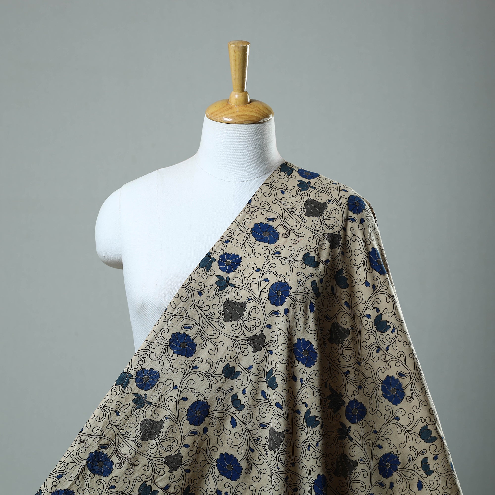 SOUTH KARGHA Beige - Cotton Kalamkari Print Fabric 05