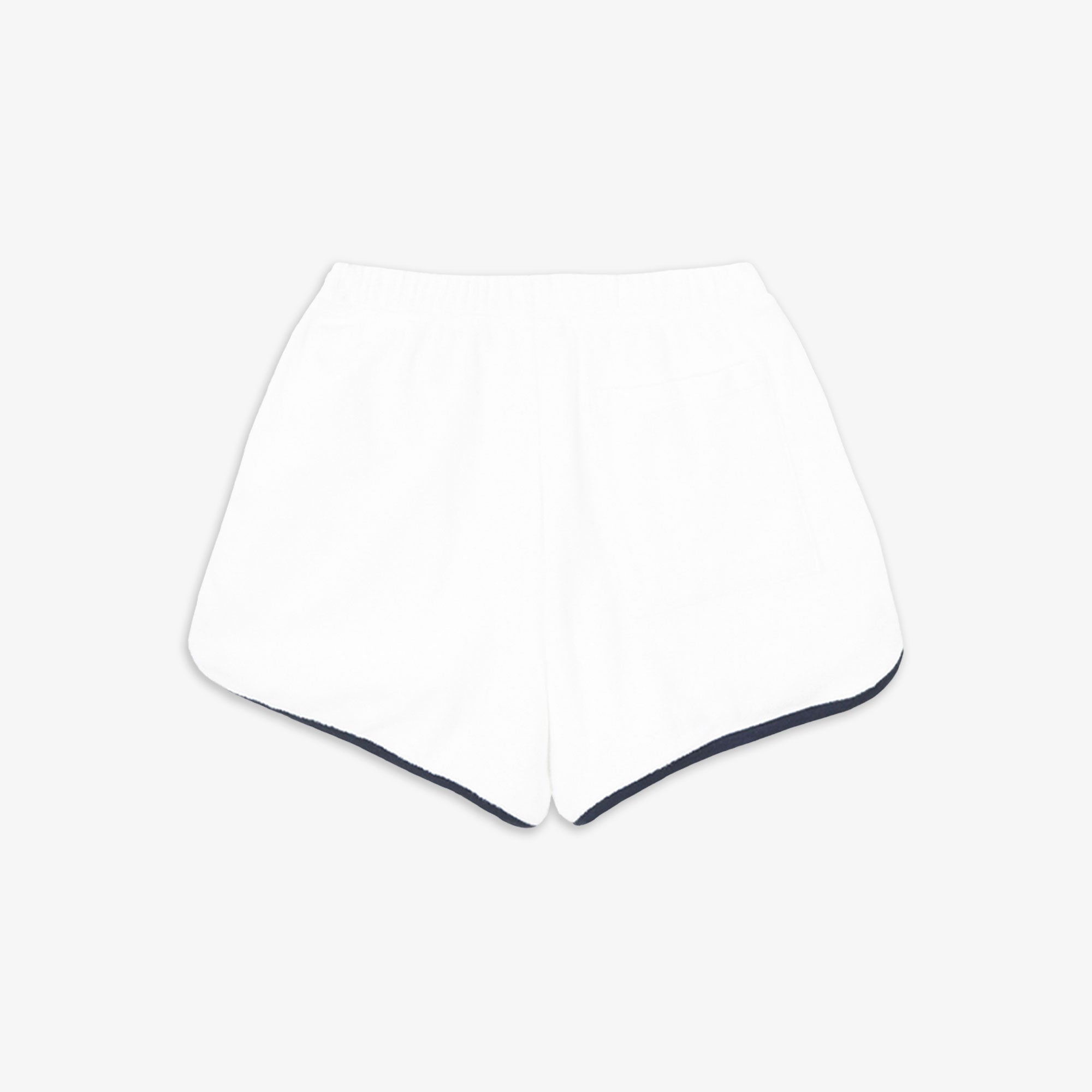 Sporty & Rich | Hotel Du Cap Cursive Terry Shots { White/navy - view 2