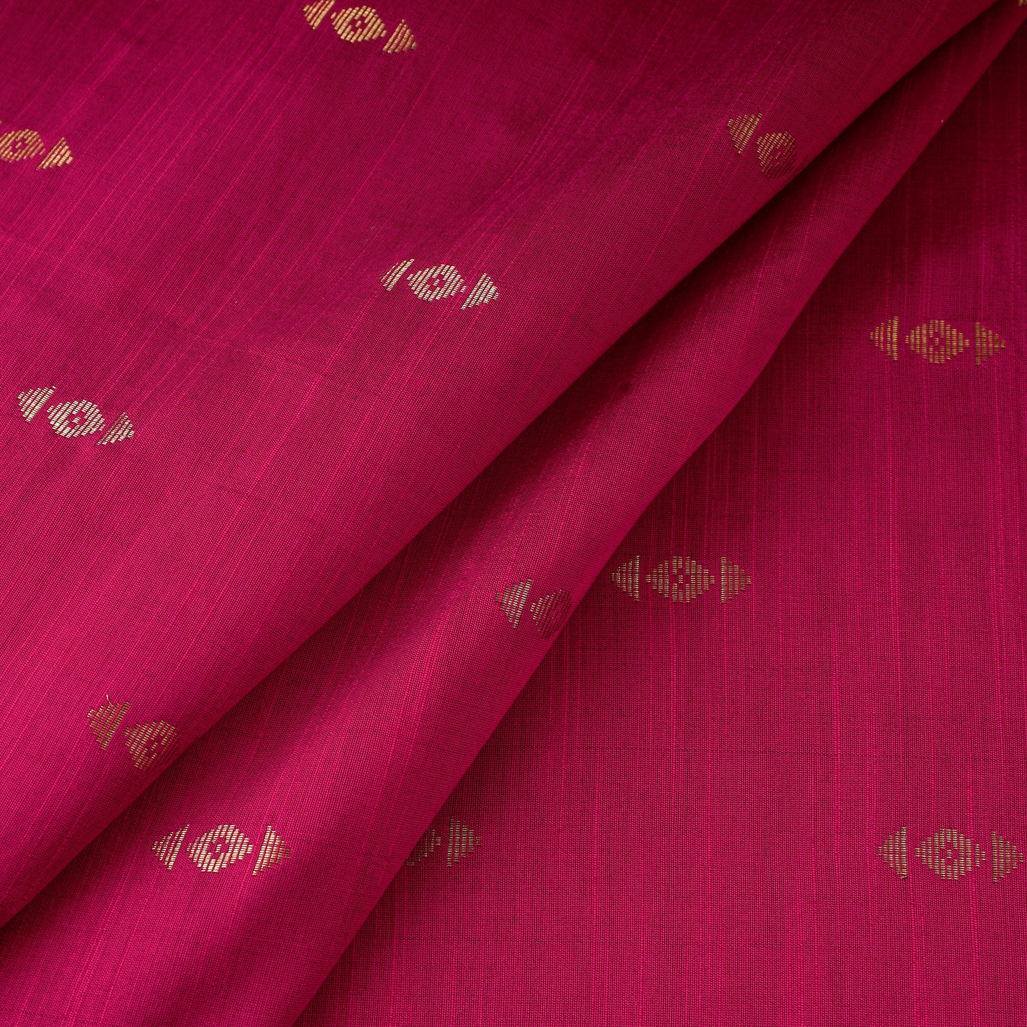 ITOKRI CRAFTS INITIATIVE Pink - Zari Buti Spun Dupion Viscose Silk Plain Fabric 09 - view 2