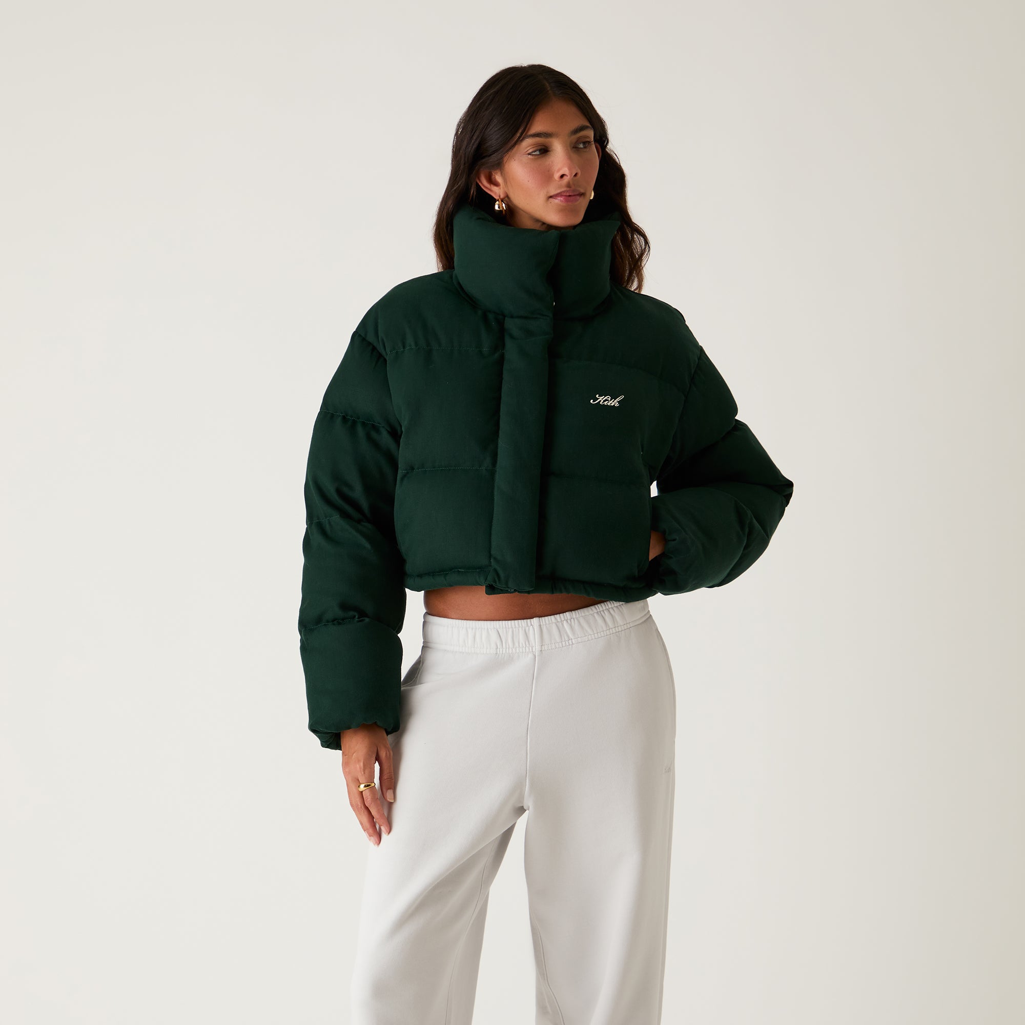 Kith Women Shae Cropped Denim Puffer - Stadium - view 2