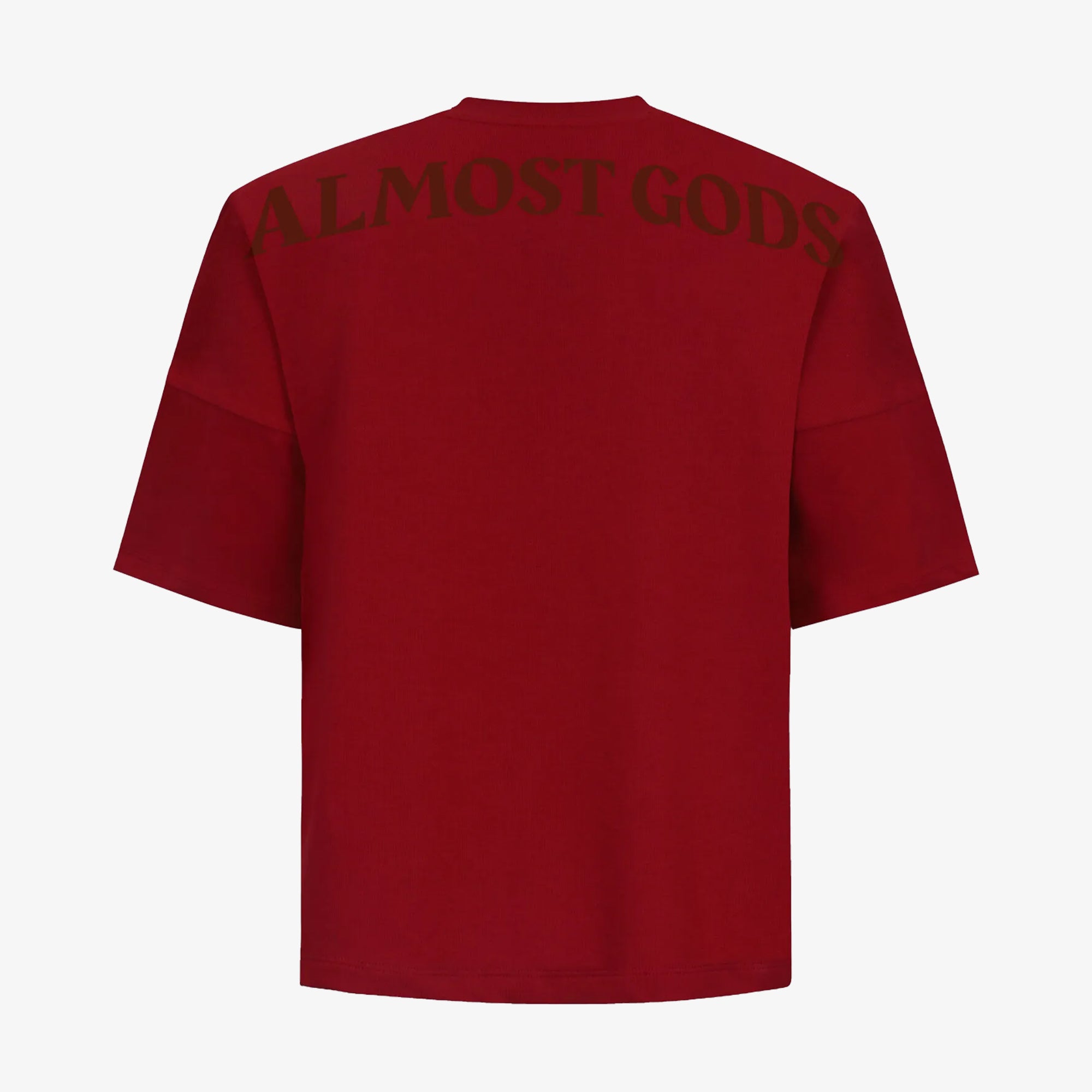 Almost Gods | Logo Drop Shoulder Tee { Red - view 2