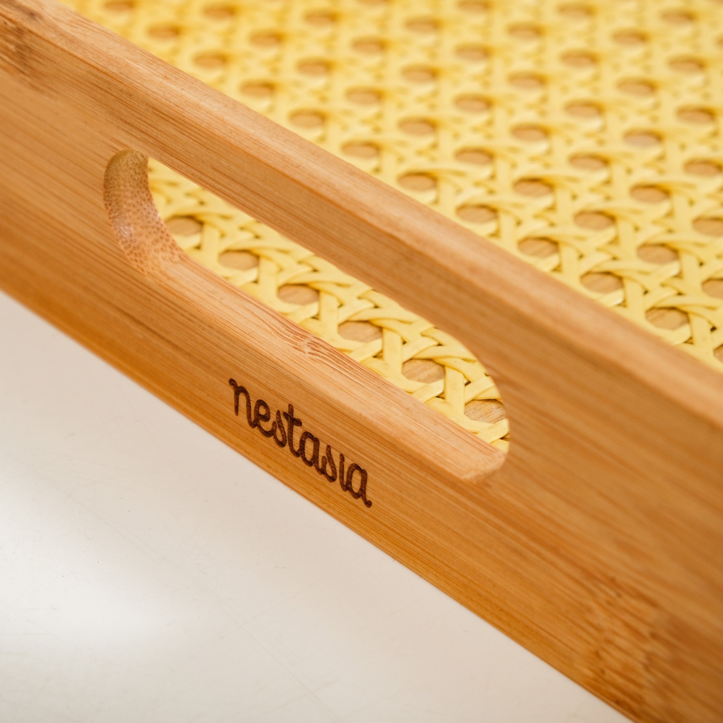 Nestasia Rattan Weave Bamboo Serving Tray Set Of 2 - view 10