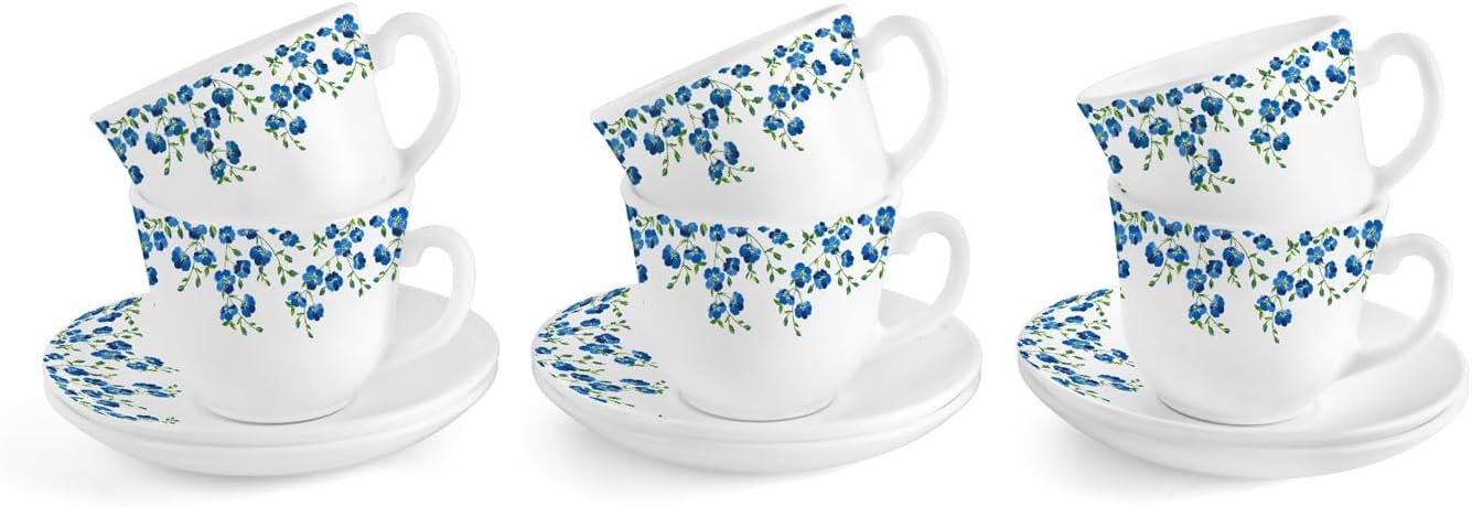 Cello Royale Blooming Garden 6 Pieces Costa Cup & Saucer