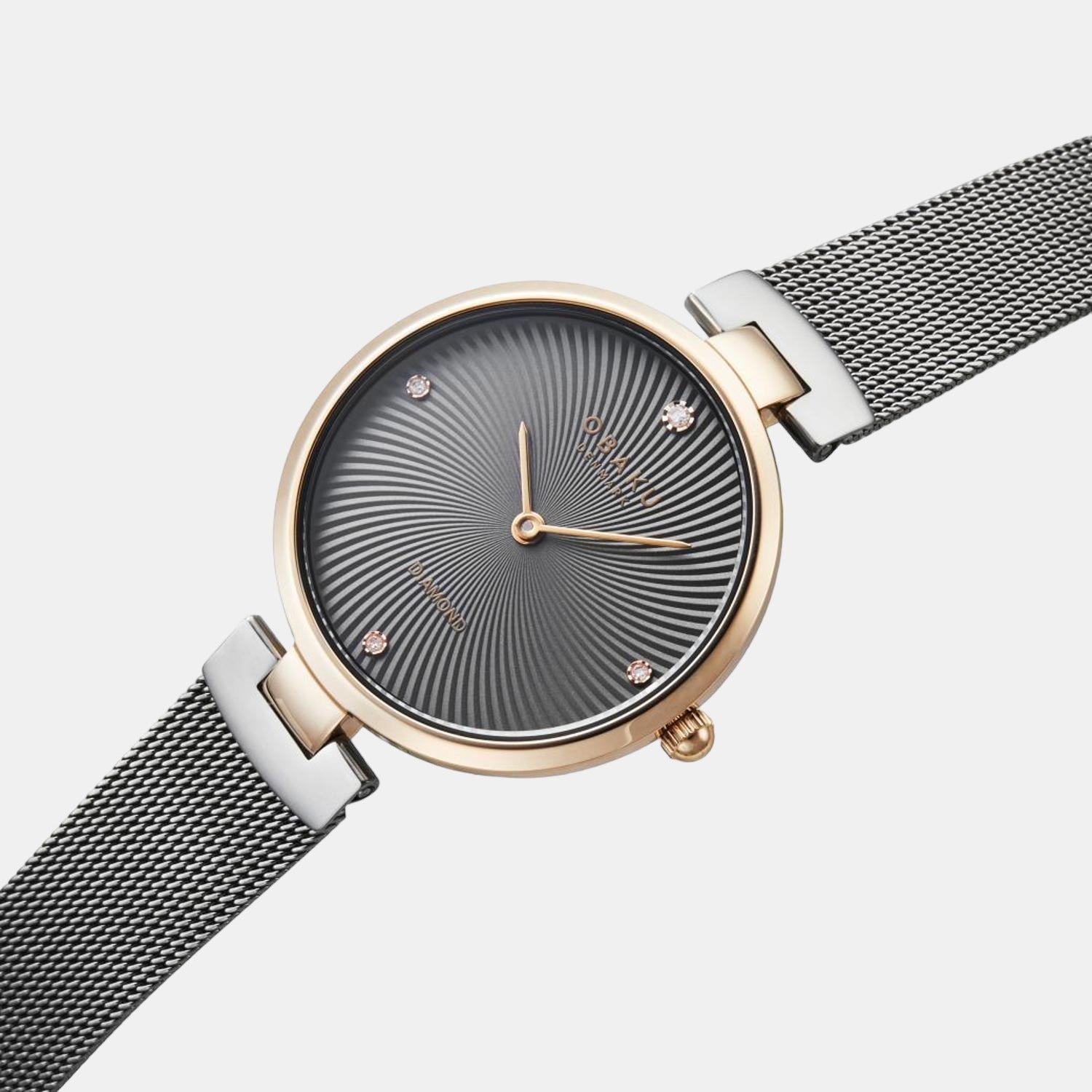 Obaku Diamant Women Quartz Brown Dial Analog Stainless Steel Watch V256LXVUMU-DD - view 3