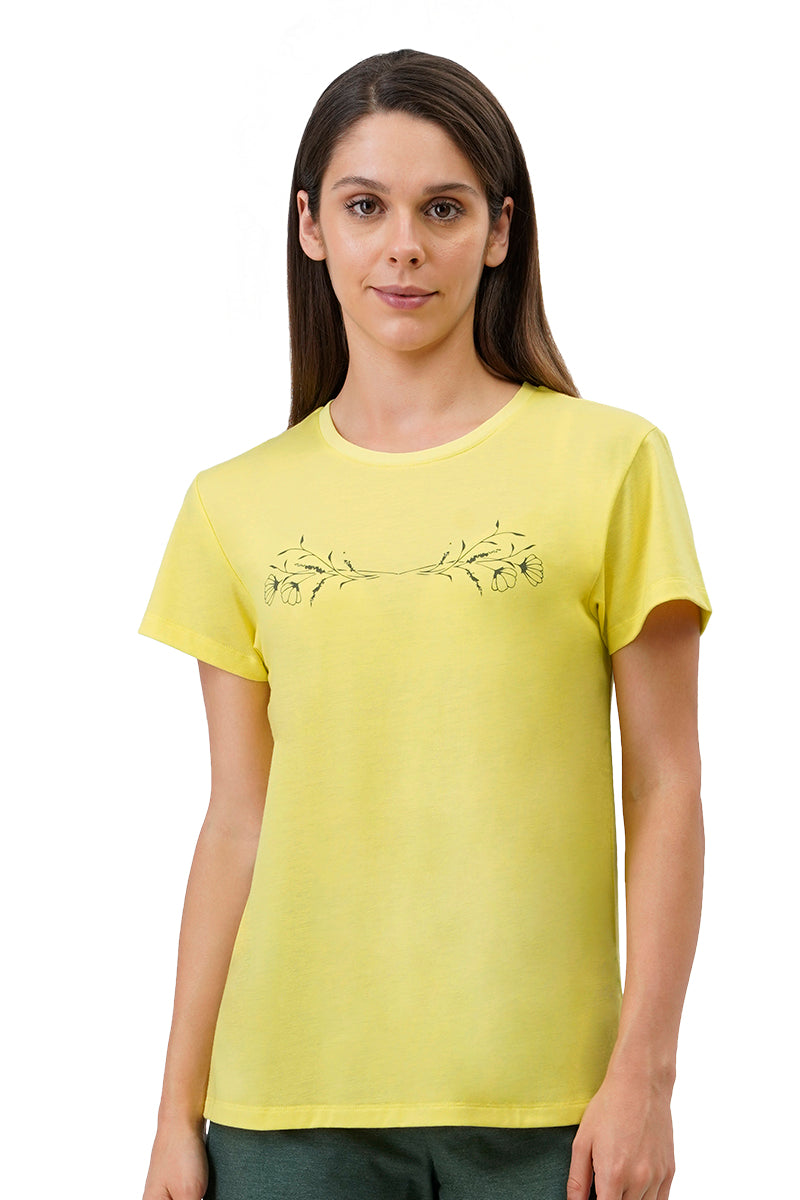 Amante Cotton Blend Sleep T-shirt - Limelight