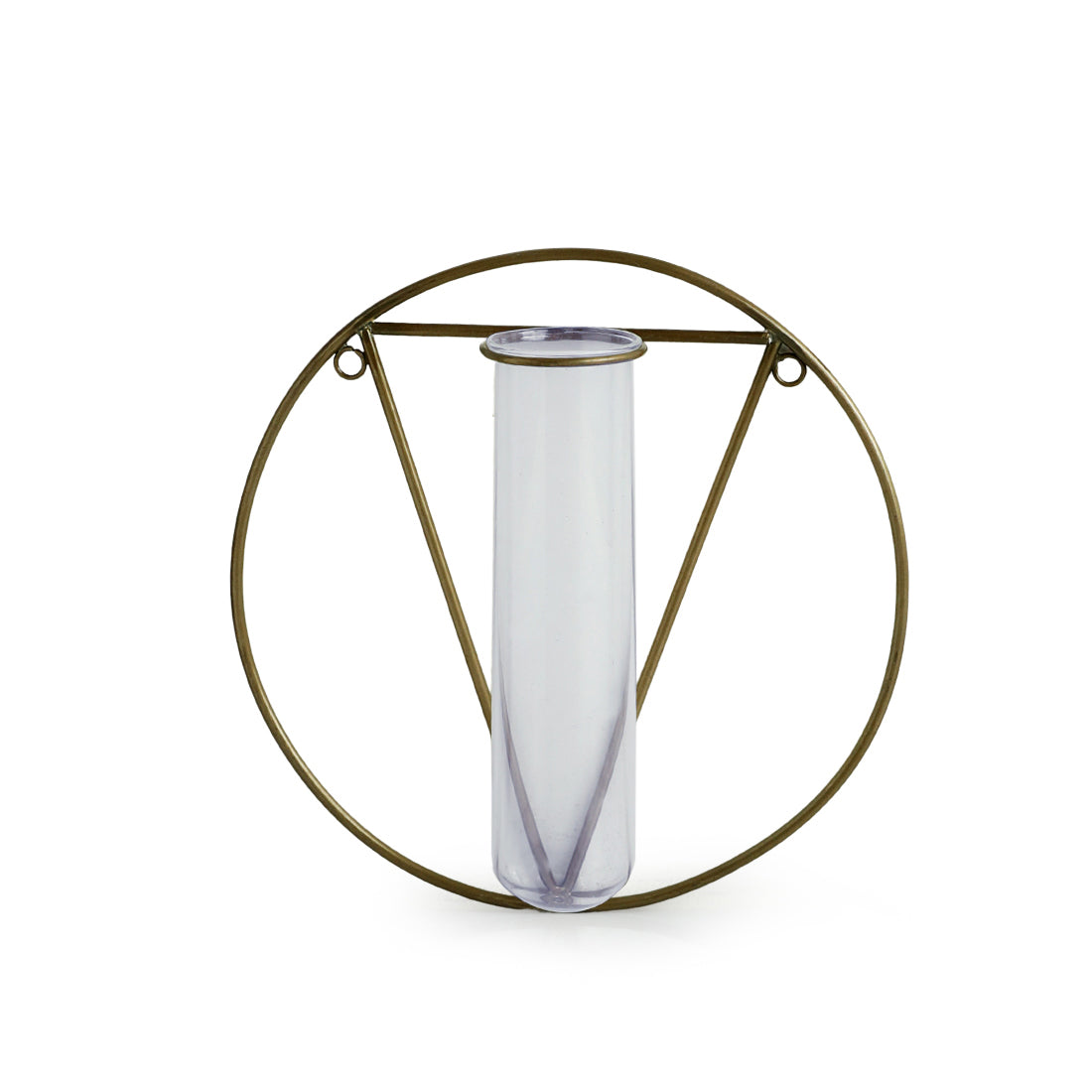 EXCLUSIVELANE 'Modern Glass Garden' Test Tube Wall Planter/Vase (9 Inch, Golden) - view 2