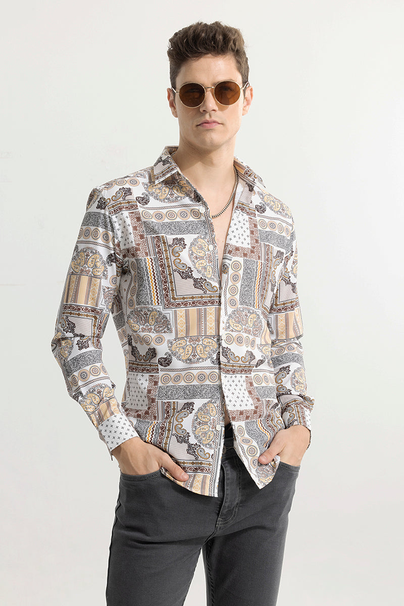 SNITCH EthnoElegance Brown Shirt