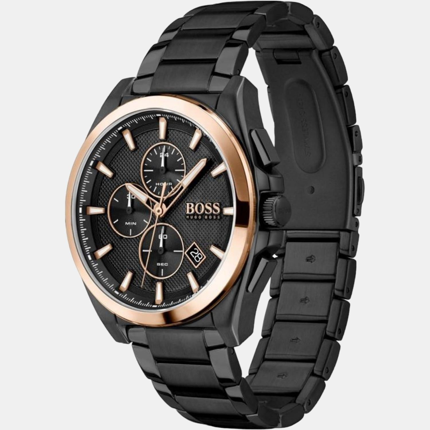 Boss Grandmaster Men Quartz Black Dial Chronograph Stainless Steel Watch 1513885 - view 2