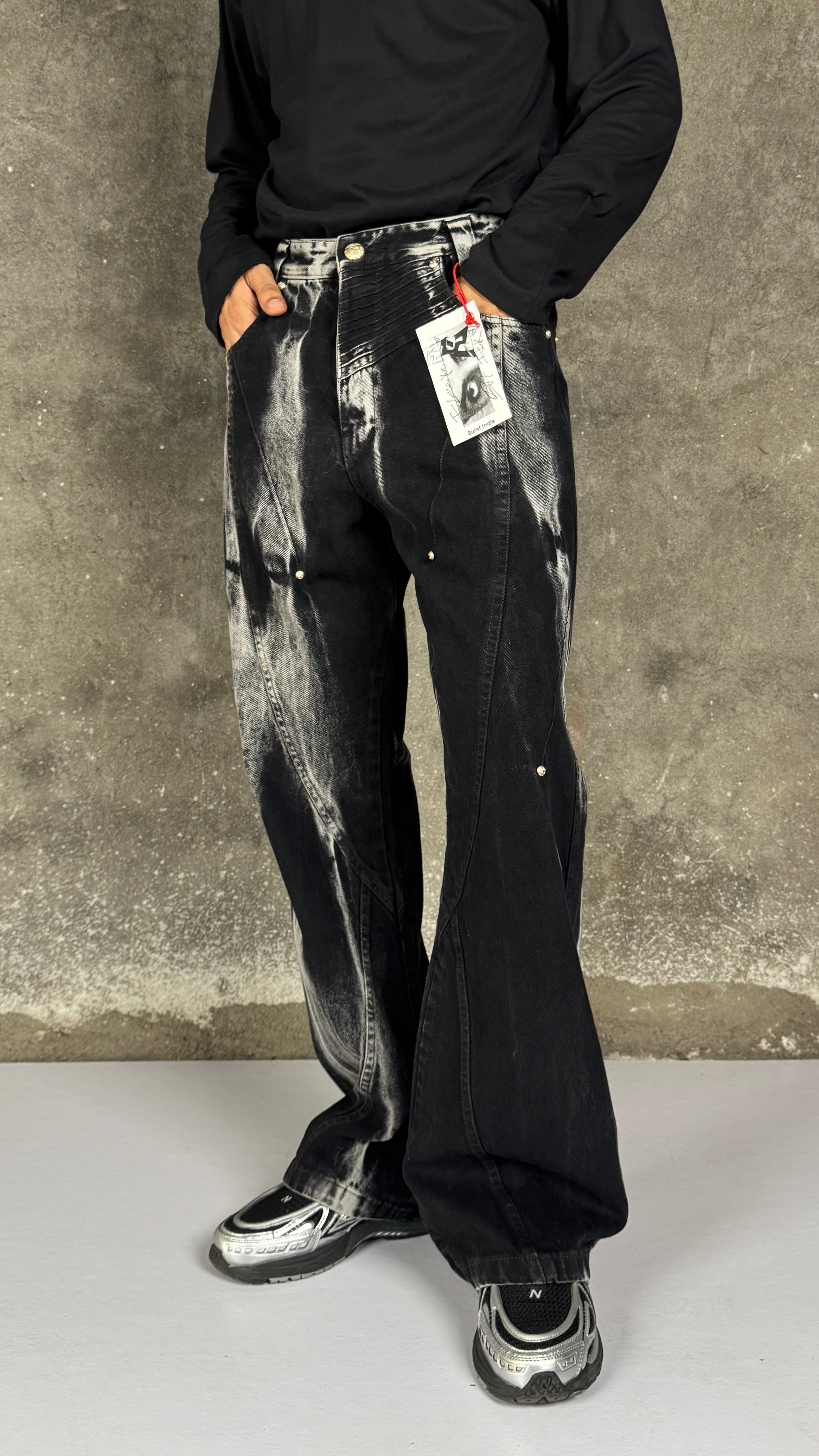 Leave The Rest Waves Panelled-Shibori Black - view 11
