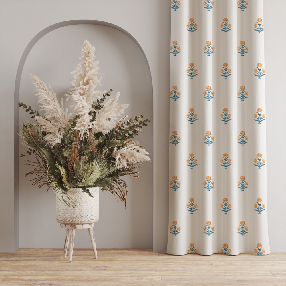 100 cotton curtains – Urban Space -Home Furnishing Store 100% Cotton Curtains for Living Room, Bedroom curtains - Pack of 2 curtains, Sunflower - Yellow