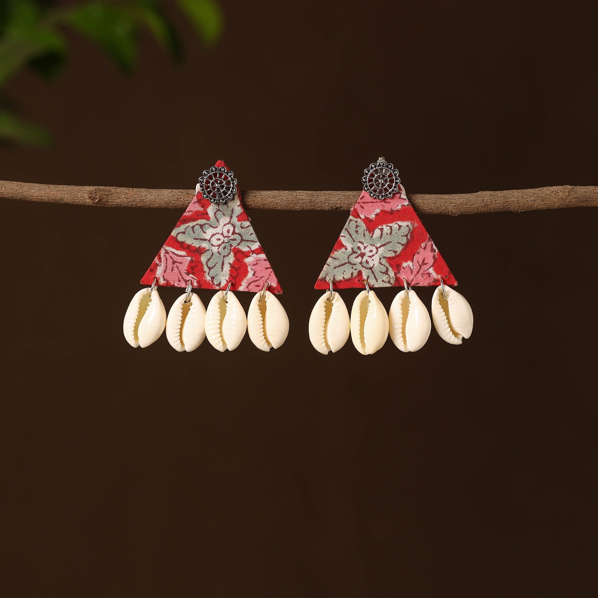 JALPARI Basma Fabart Shell Work Earrings