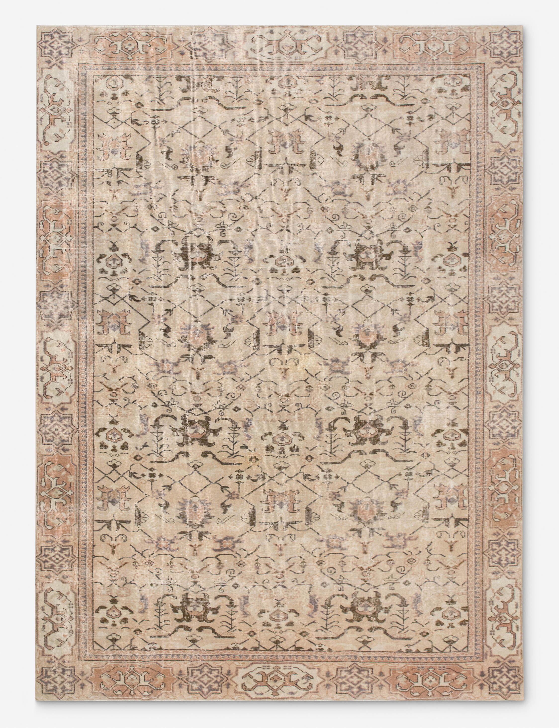 Lulu and Georgia Vintage Turkish Hand-Knotted Wool Rug No. 539, 6'4" x 10'