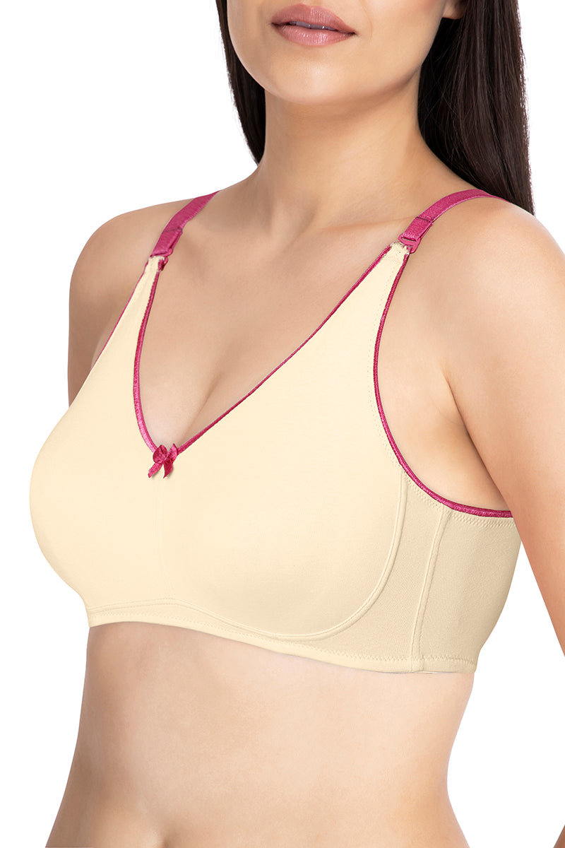 Amante Comfort Concealer Non-padded & Non-wired Bra - Almond & Boysenberry - view 4