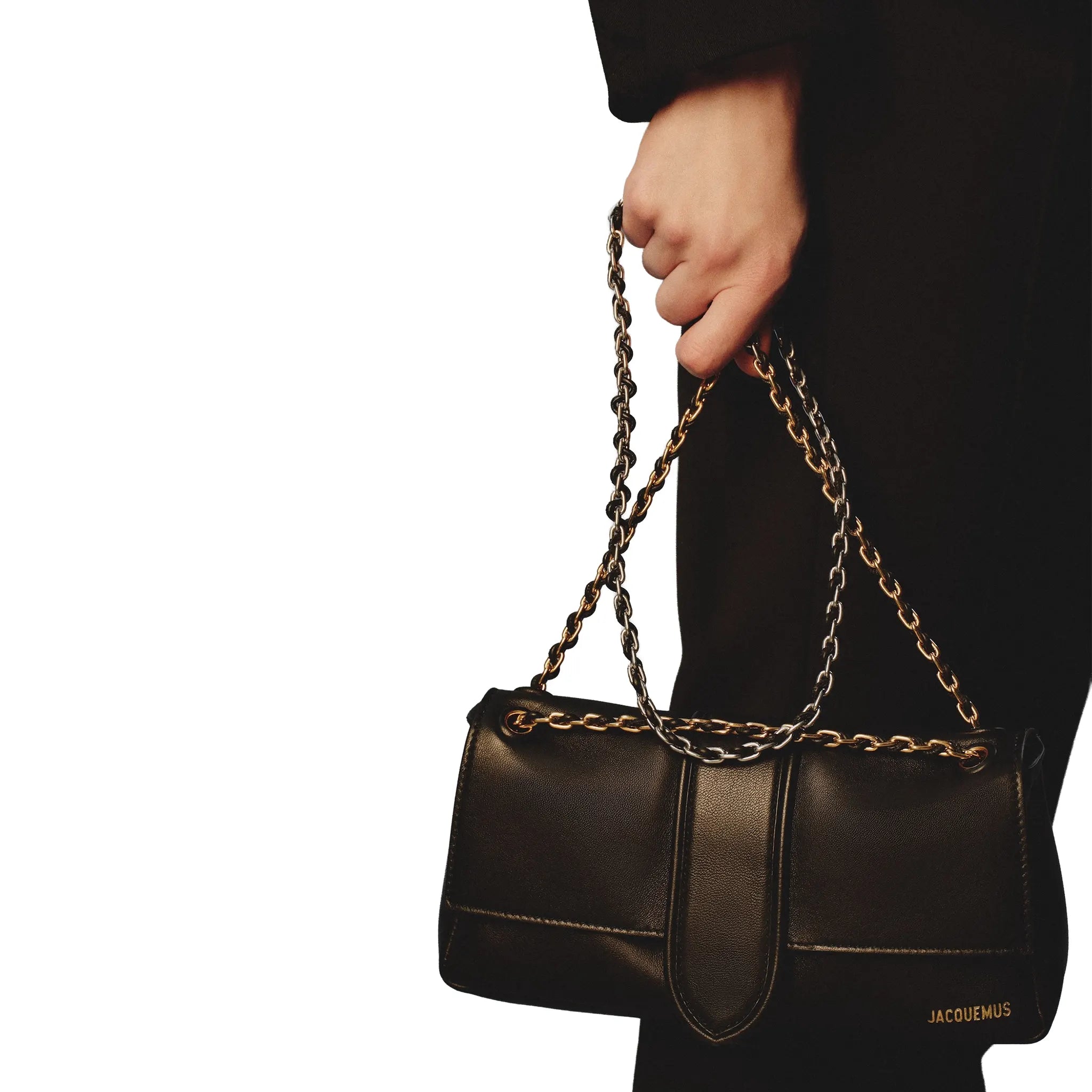 Jacquemus The Bambino Chain Soft Flap Black Shoulder Bag - view 4