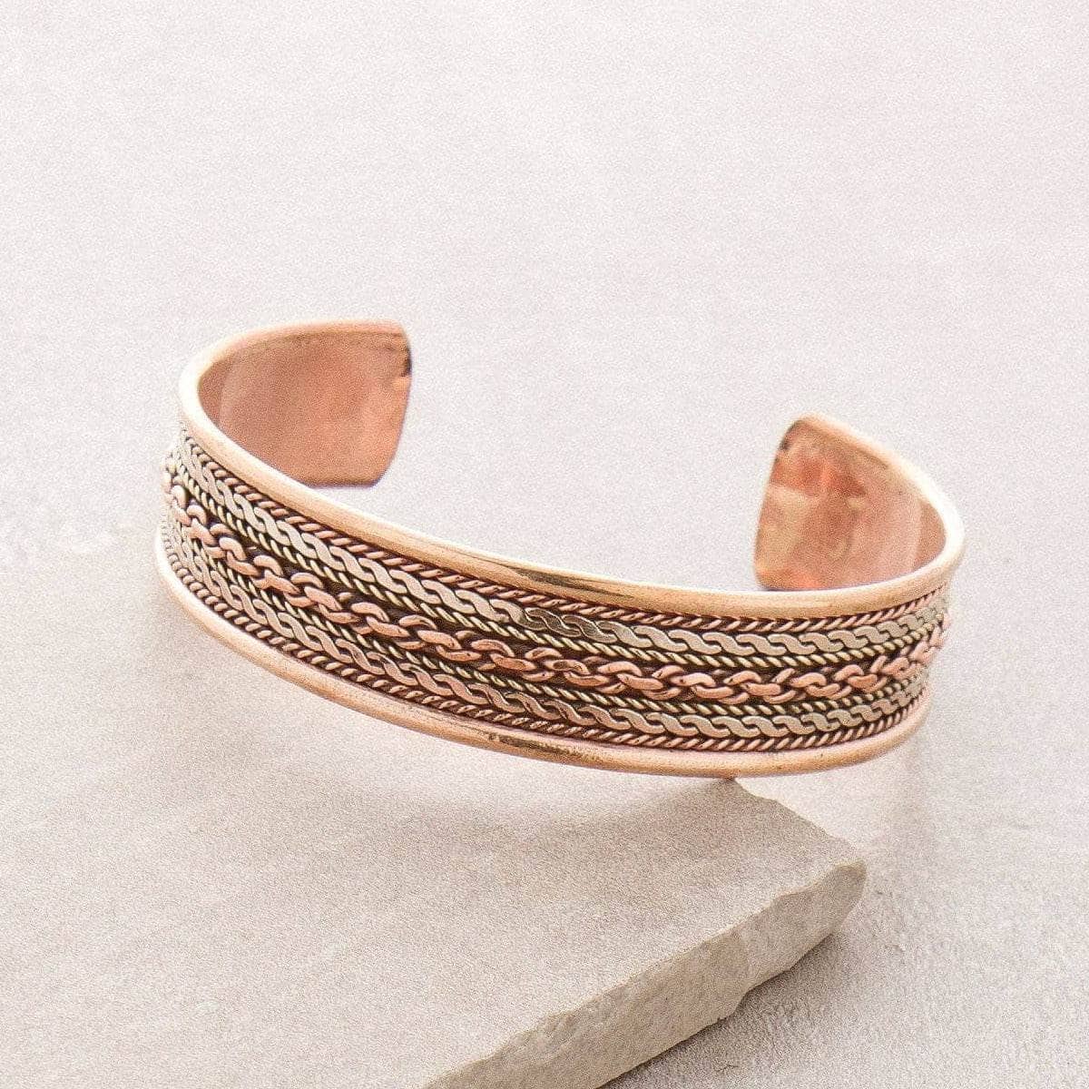 Tiny Rituals Tibetan Handcrafted Twisted Copper Healing Bracelet