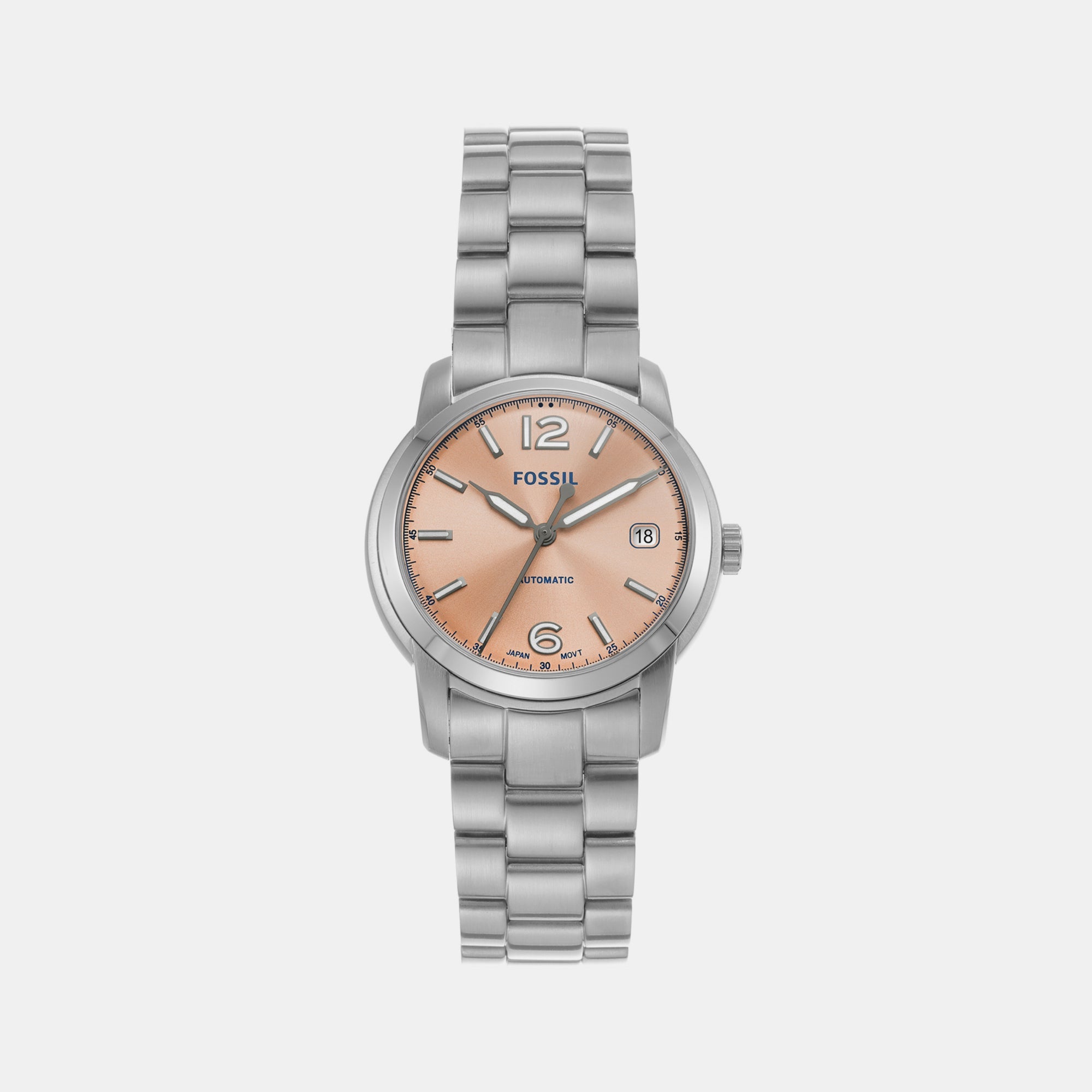Fossil Heritage Women Automatic Rose Gold Dial Analog Stainless Steel Watch ME3247