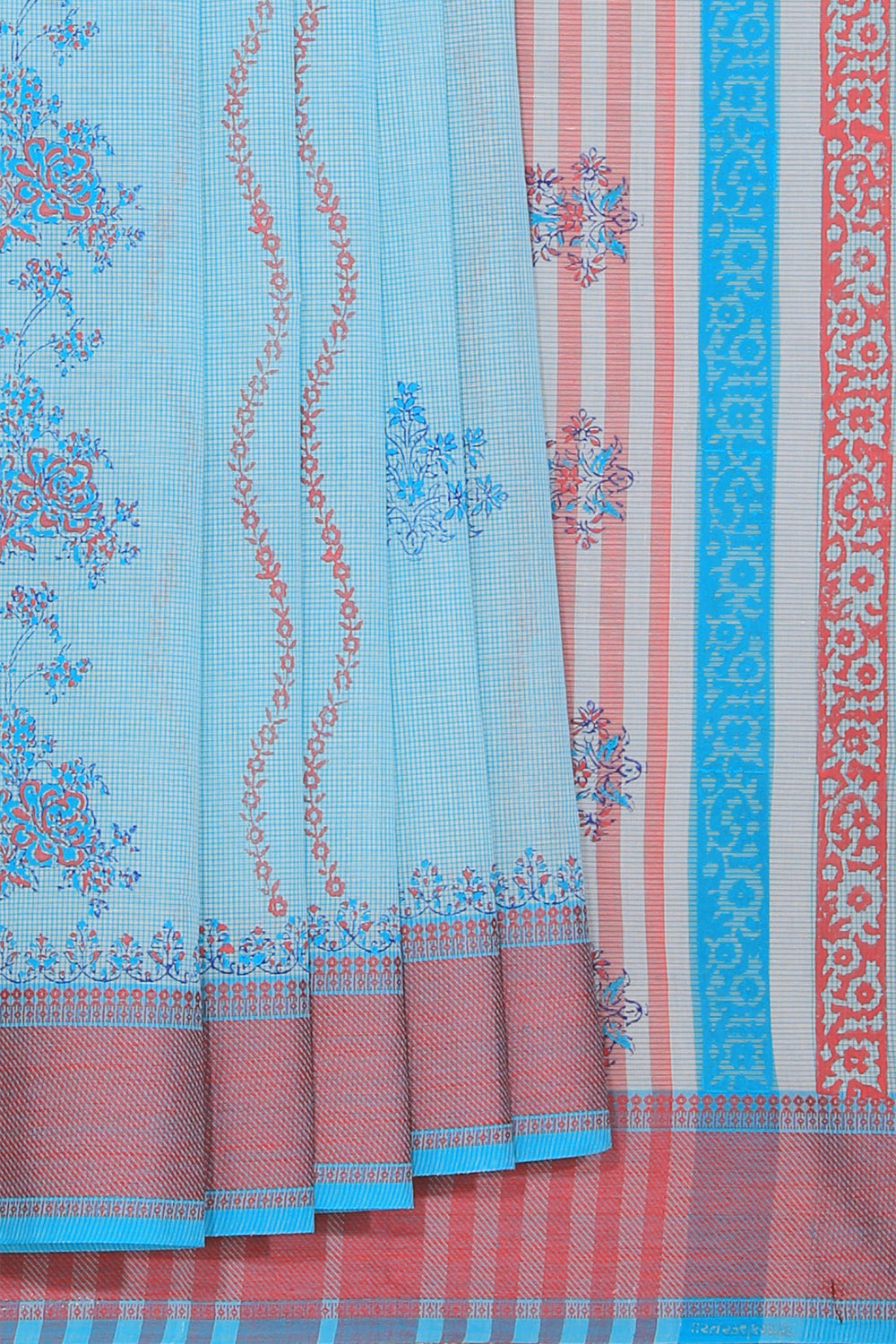 Kalanjali Ethnics Hand block printed cotton saree