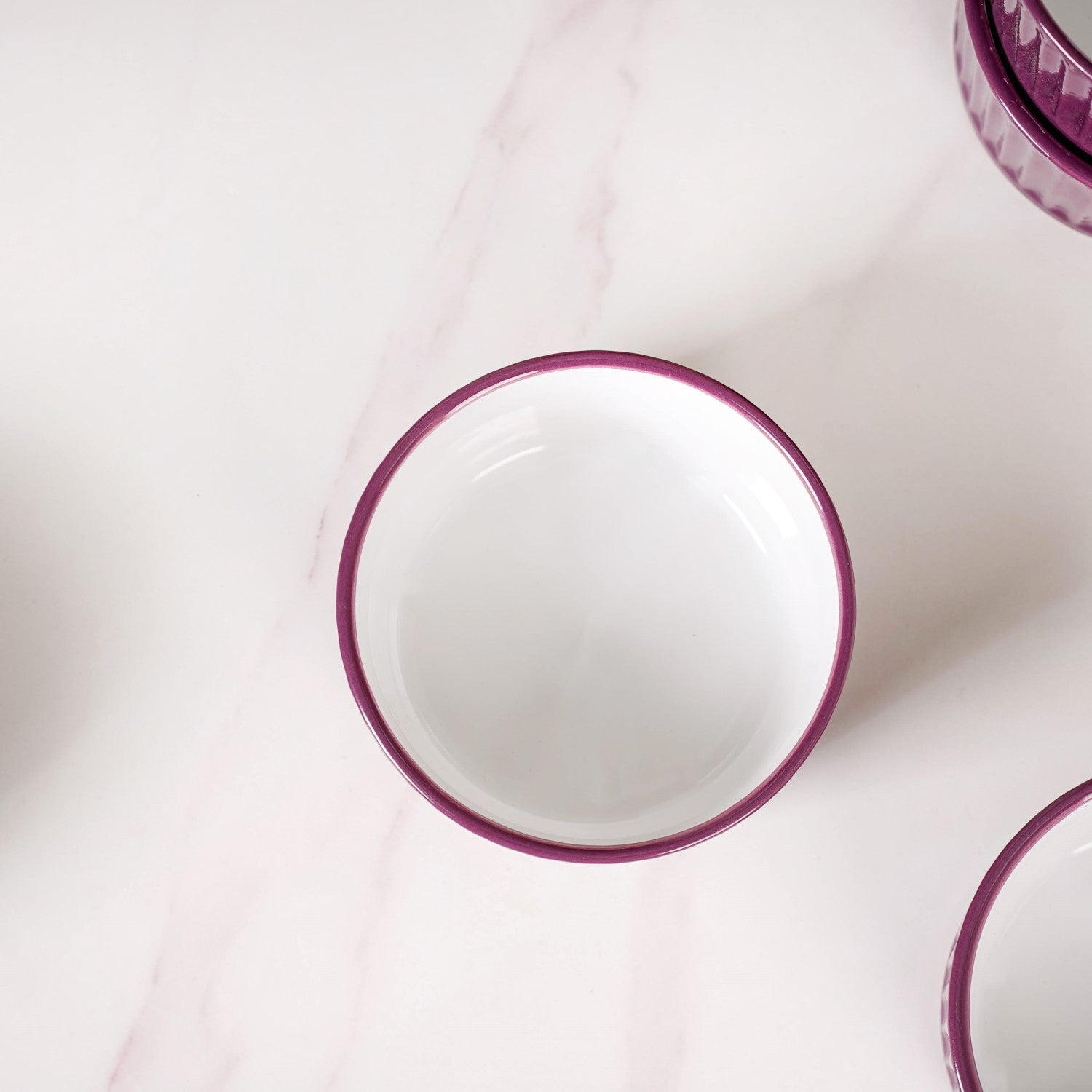 Nestasia Set of 6 Ceramic Cresta Snack Bowl Purple 400ml - view 6