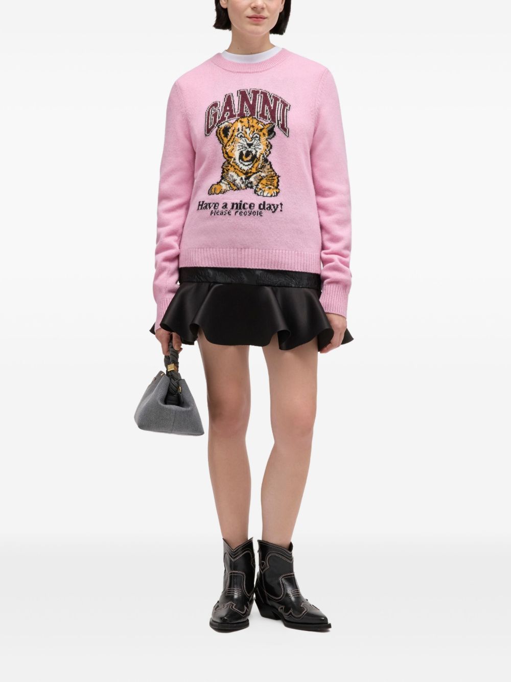 Ganni Wool crewneck sweater - view 2