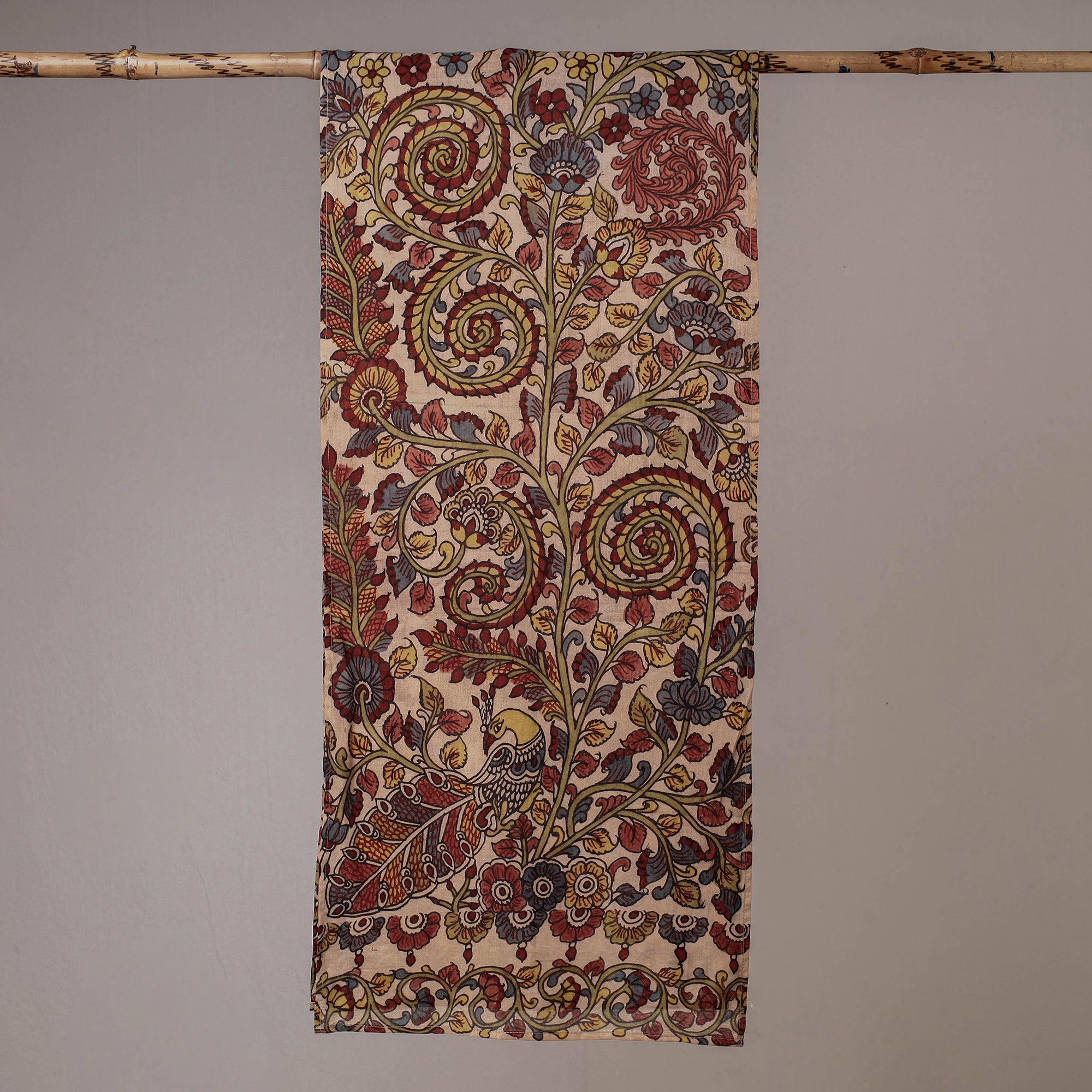 DWARAKA PLUS Beige - Handpainted Kalamkari Cotton Stole - view 2