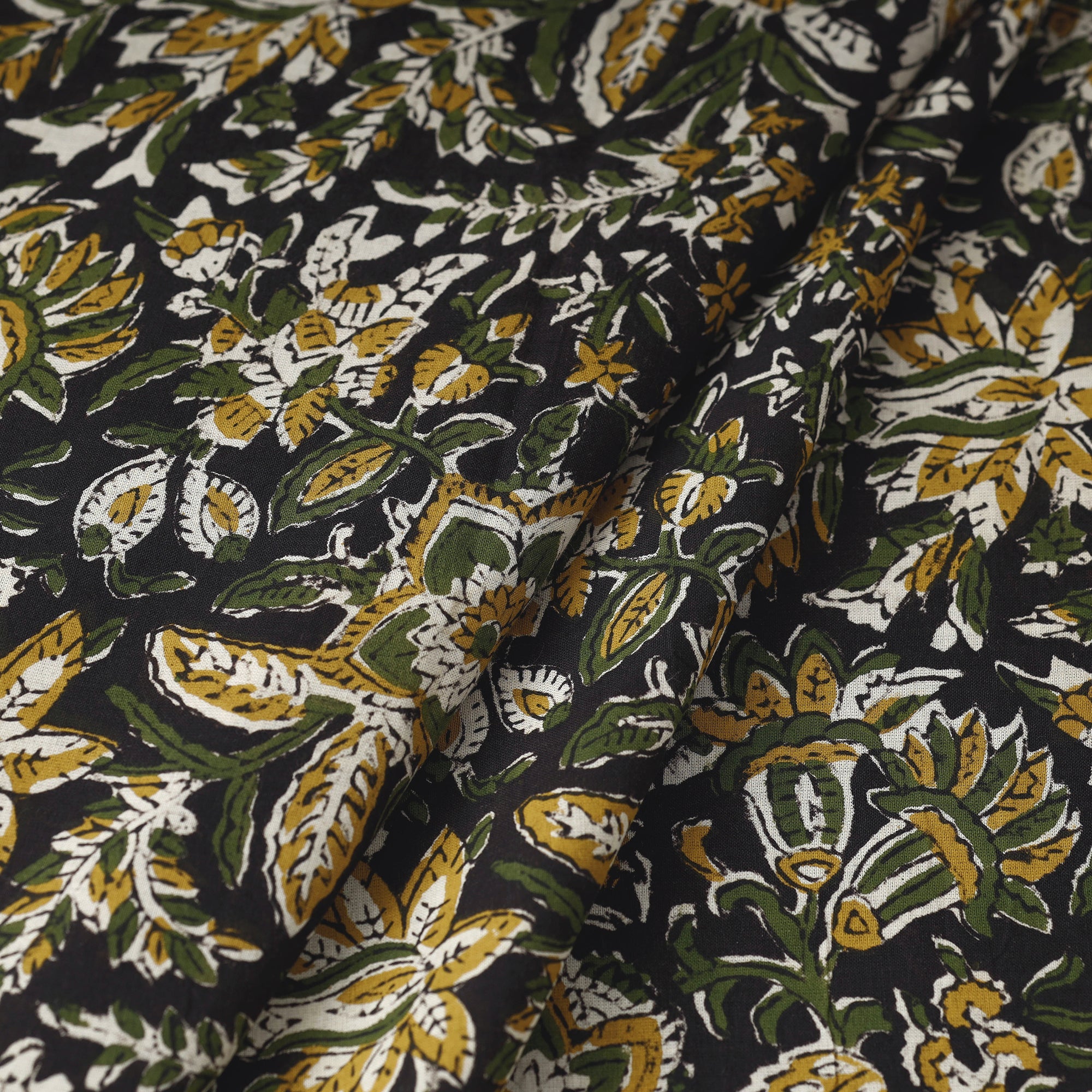 HAVELI CHRONICLES Black - Kalamkari Bagru Block Print Cotton Fabric - view 2