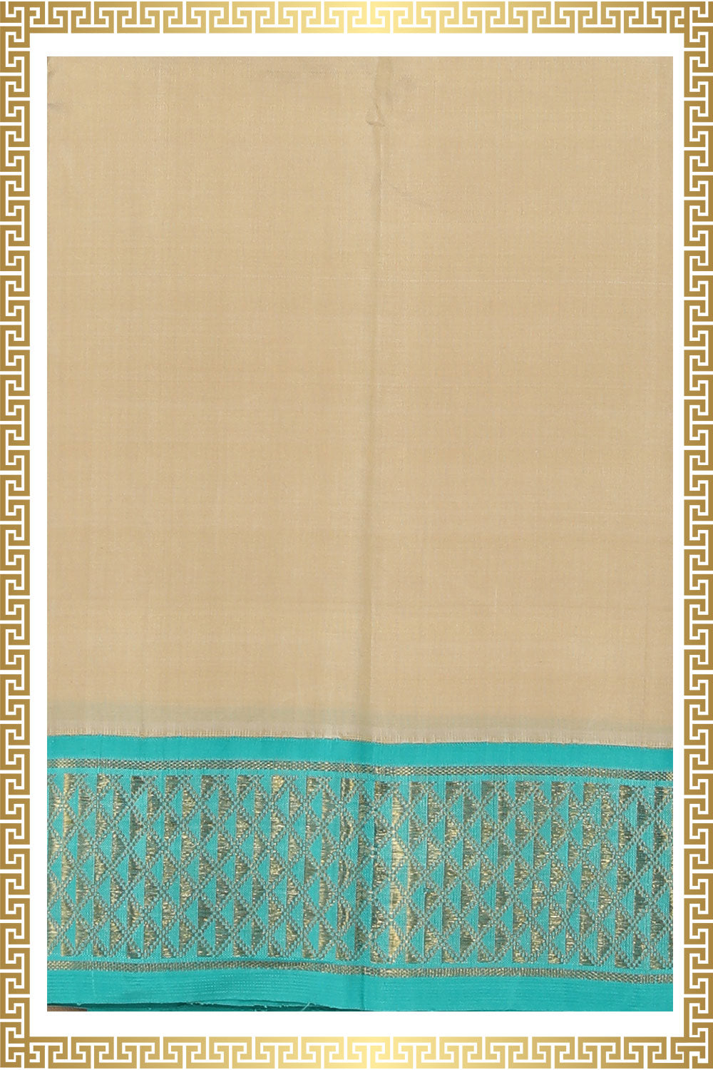 Kalanjali Kanchi Pure Silk Beige Traditional Dhoti With Kanduva (8 X 4)
