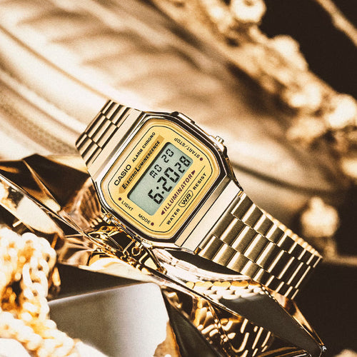 Casio Vintage Gold Dial Unisex 36.3mm D169 A168WG-9W - view 2