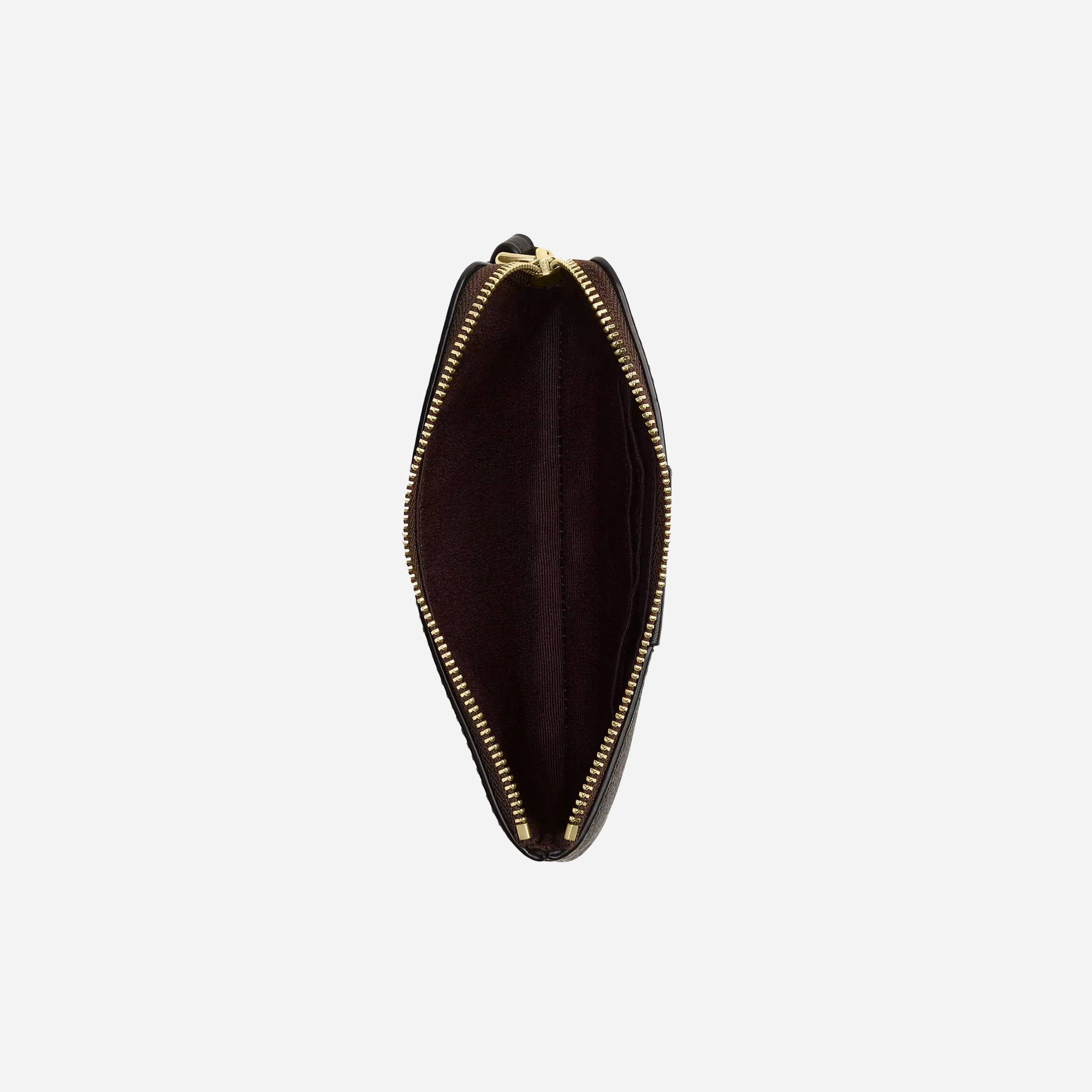 COACH Corner Zip Wristlet In Signature Canvas With Stripe Gold/Walnut/Black - view 2