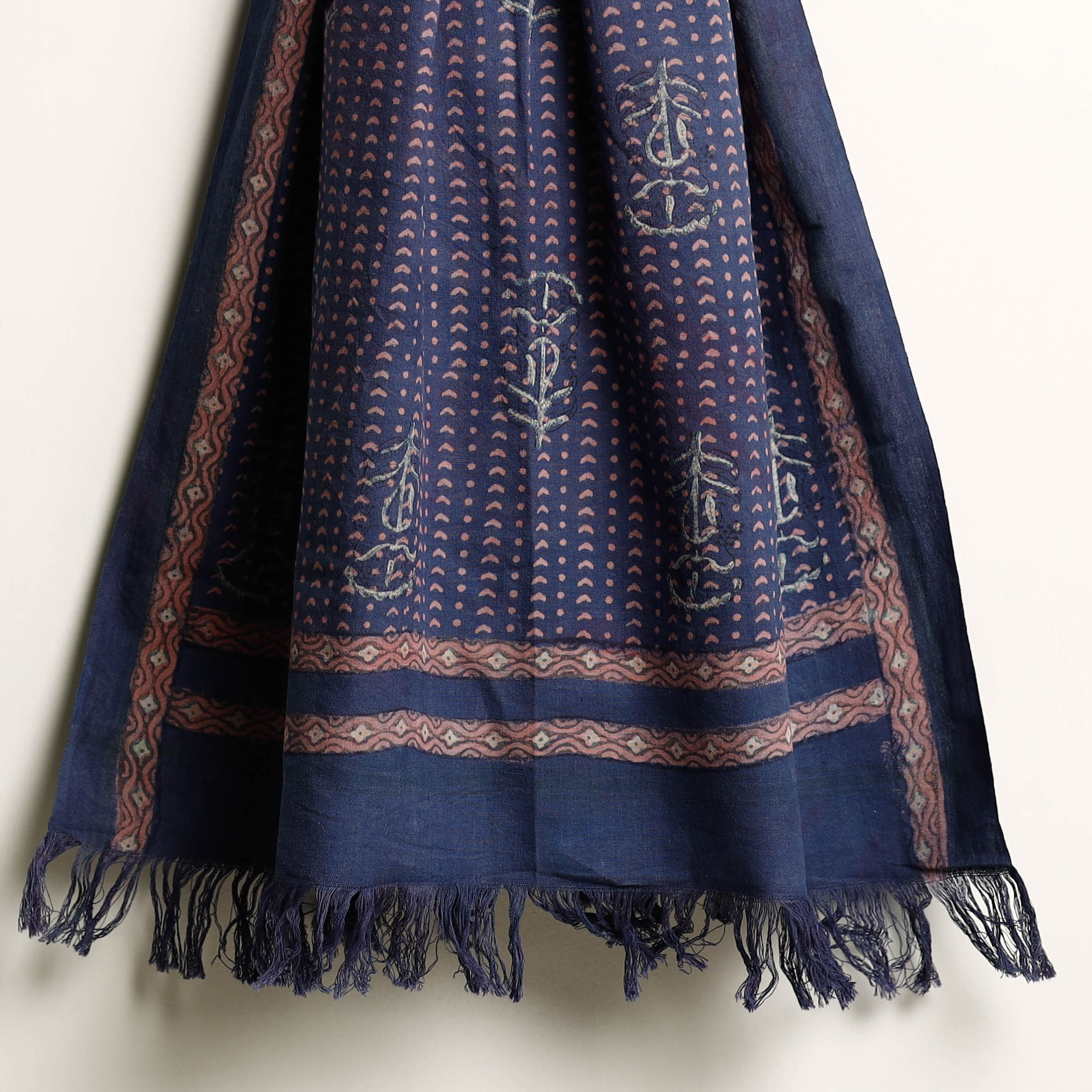 SOUTH KARGHA Blue - Akola Block Printed Pure Handloom Cotton Towel - view 3