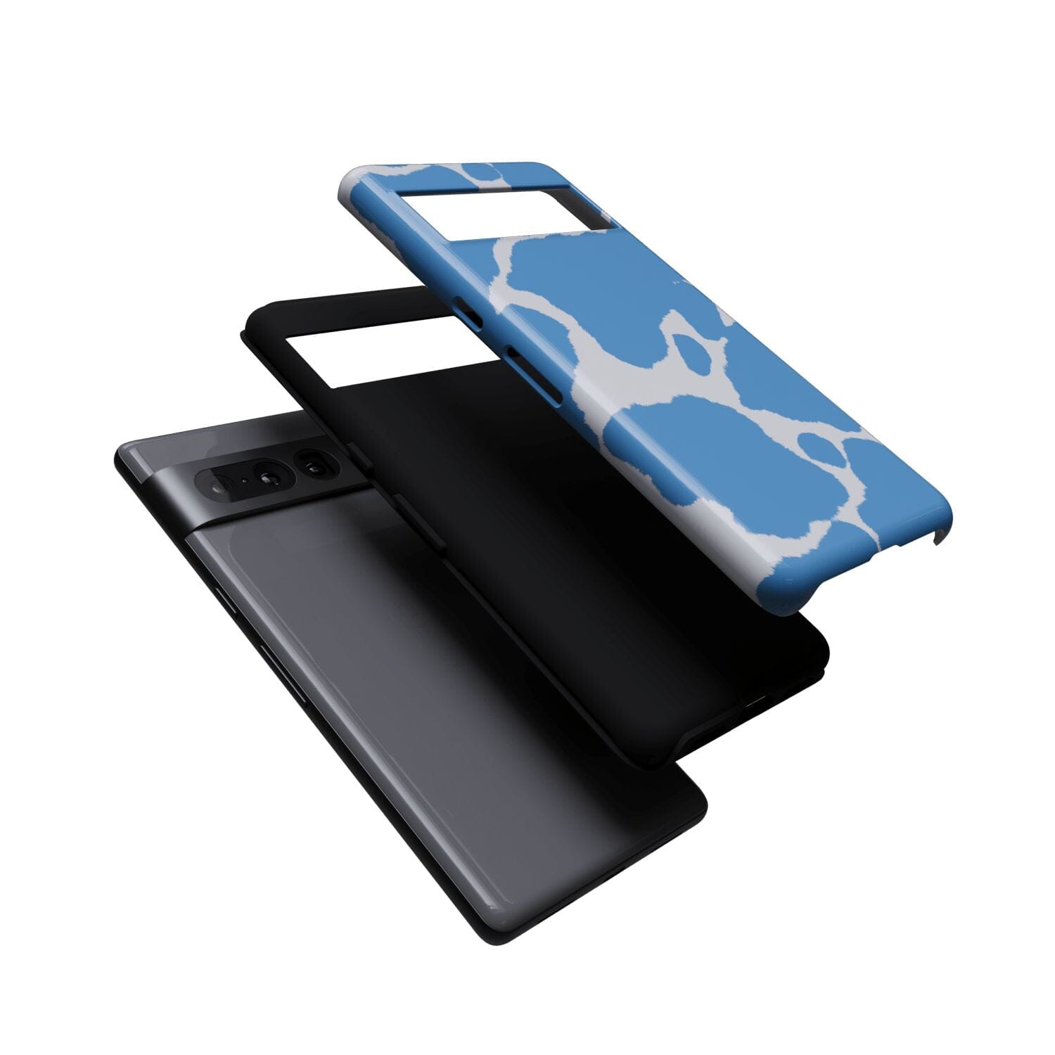 Casetry Current MOOd | Light Blue Cow Print Google Pixel Case - view 12