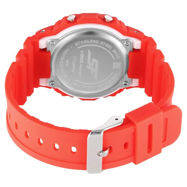 Sonata Hexa Red Digital Dial Polyurethane Strap - view 3