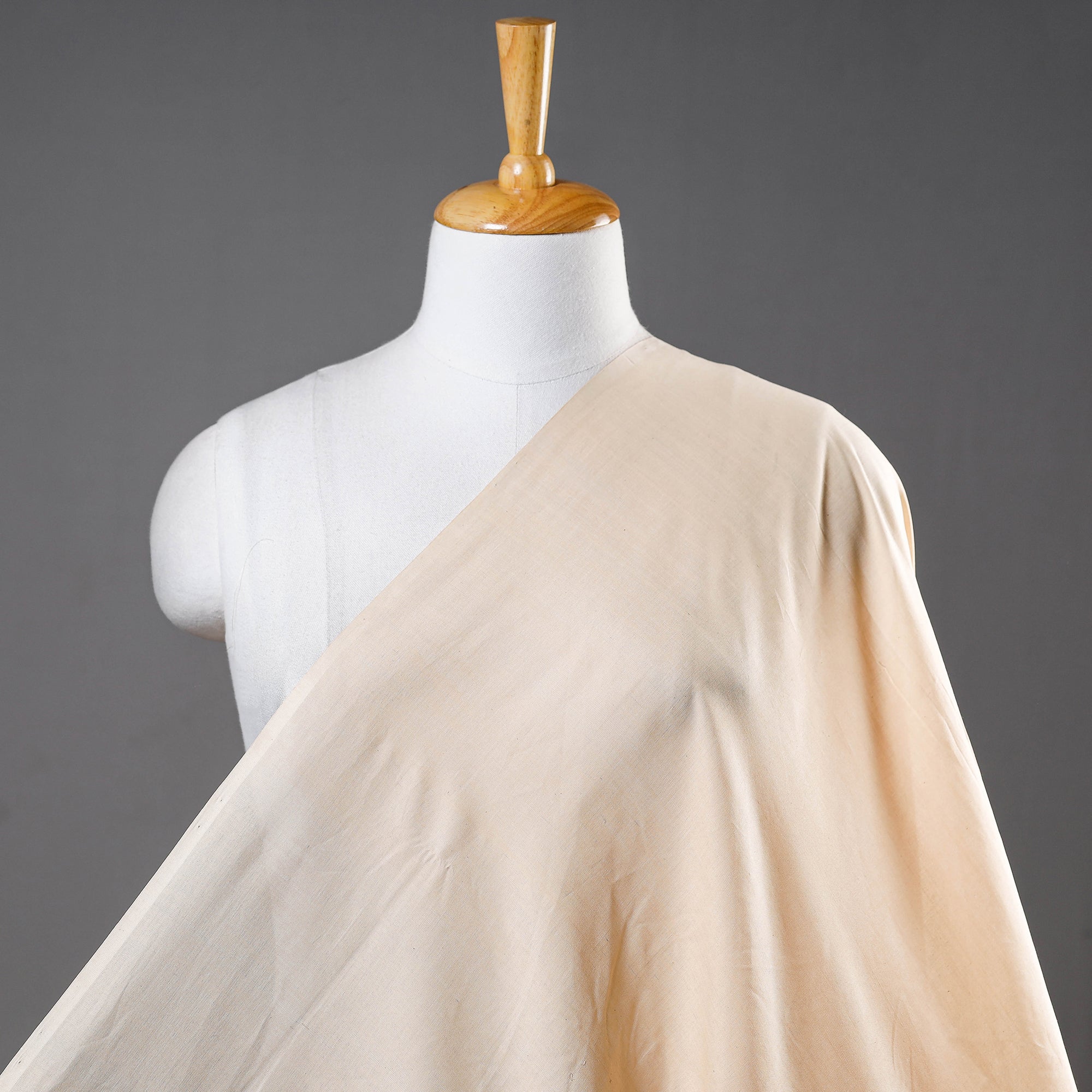 ITOKRI CRAFTS INITIATIVE Beige - Maheshwari Cotton Handloom Fabric