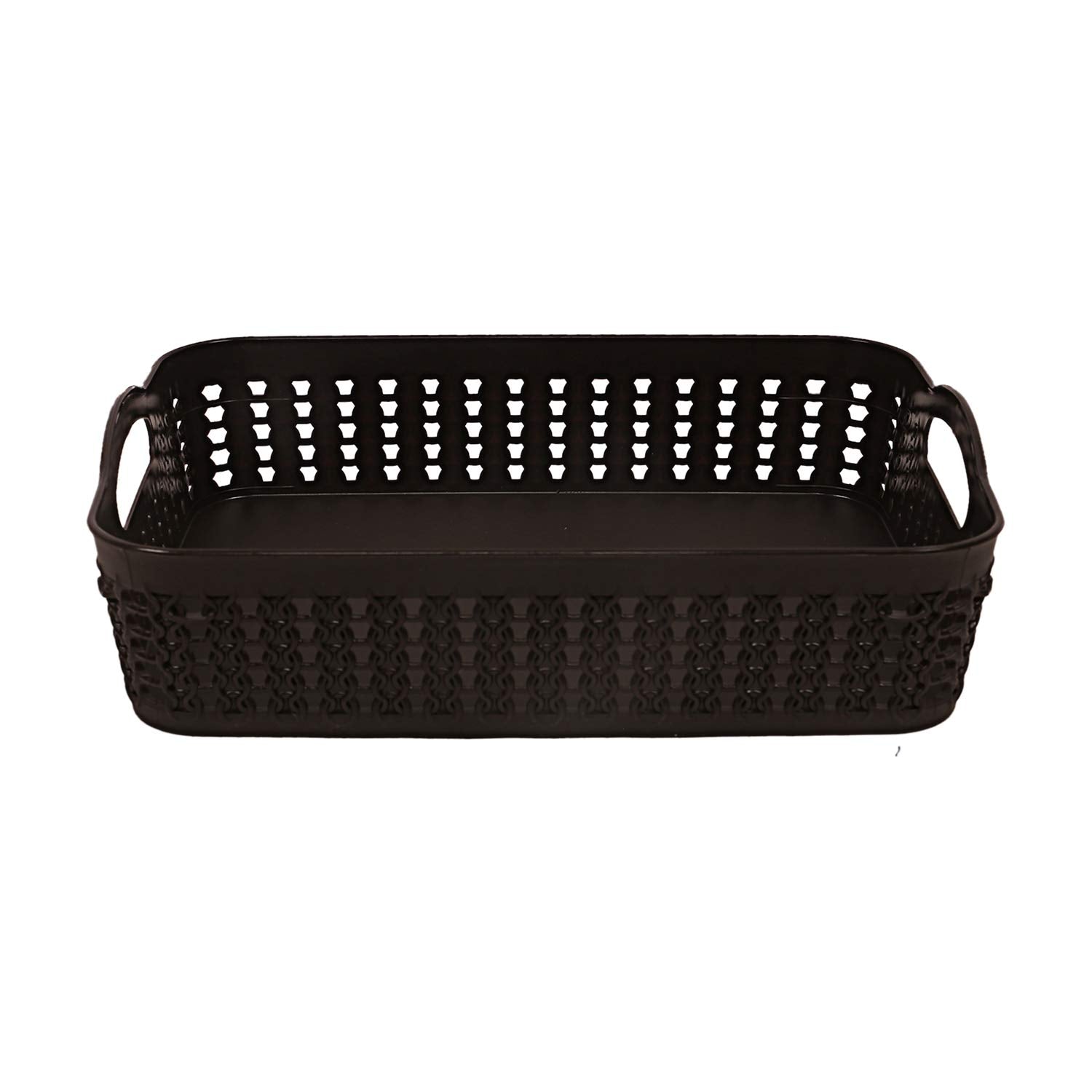 Kuber Industries Plastic 2 Pieces Multipurpose Storage Basket Set (Grey & Black)-CTKTC025419 - view 6