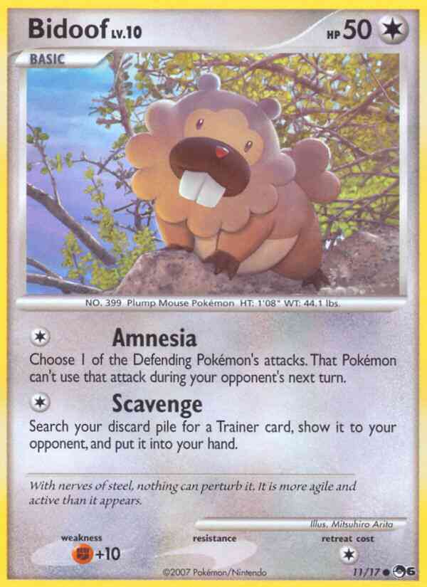 Common pop6-11 non-holo – Pokémon Bidoof - 11/17 - Common [pop6-11] [Non-Holo]