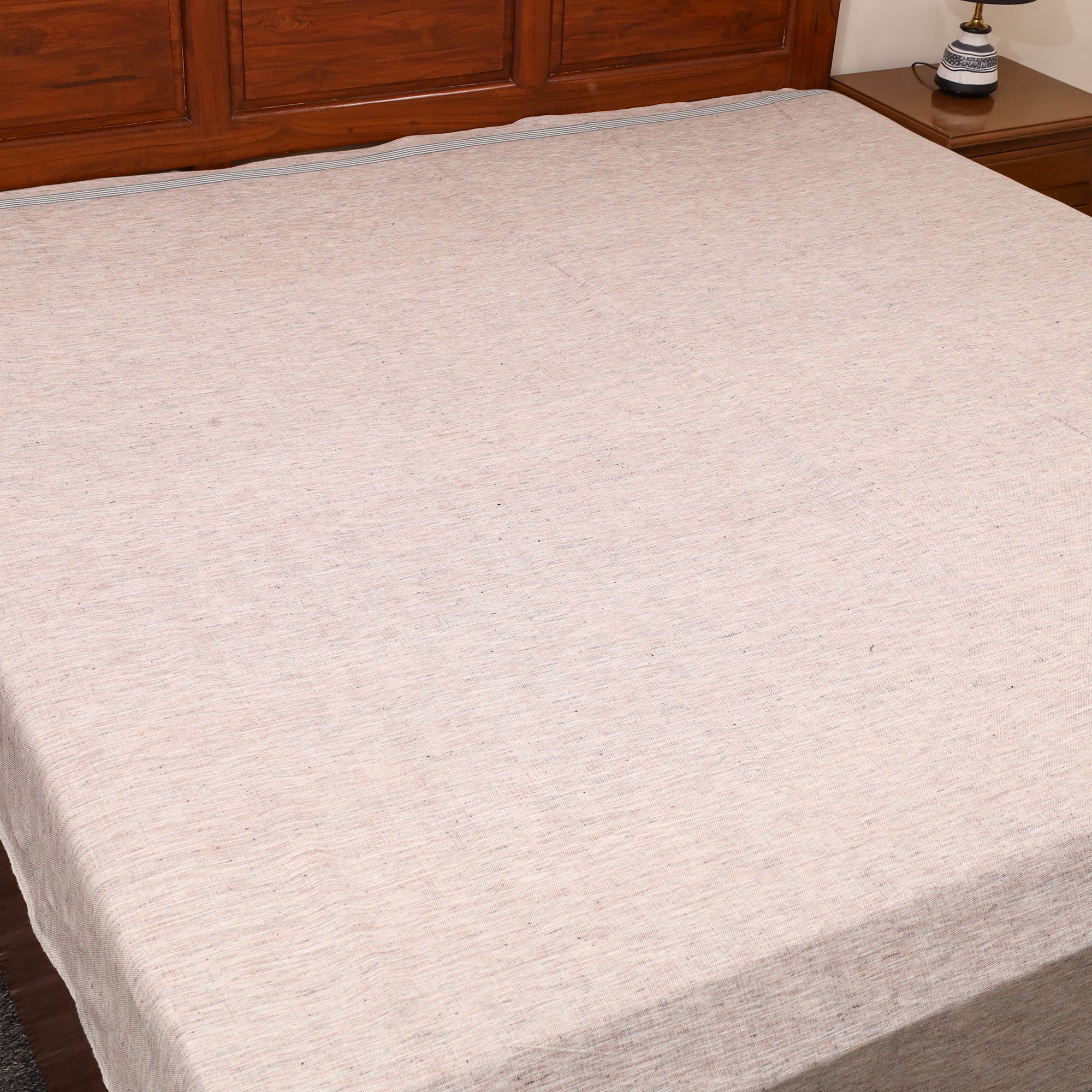GWALIOR HANDLOOMS Beige - Plain Cotton Double Handloom Bed Cover (98 x 90 in) 30 - view 2
