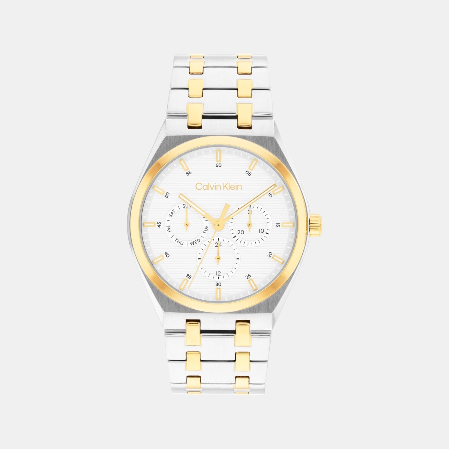 Calvin Klein Ck Motion Men Quartz White Dial Multi-Function Stainless Steel Watch 25200533