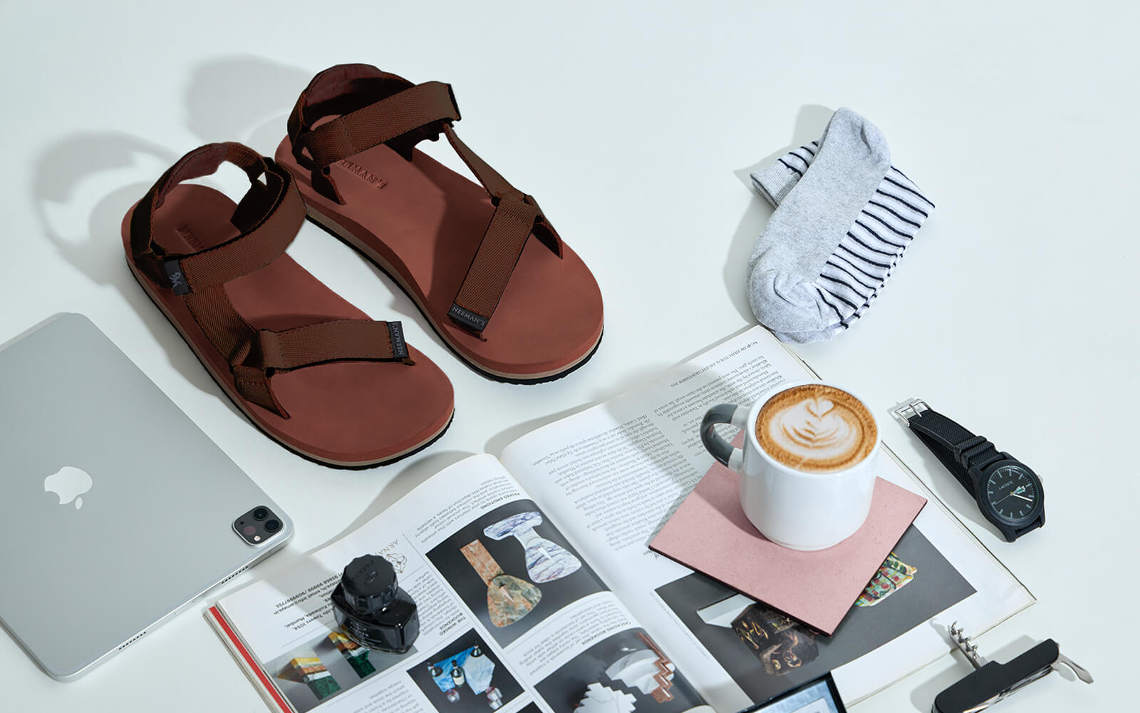 Neeman's Airy Strap Sandals : Brown-Black - view 9
