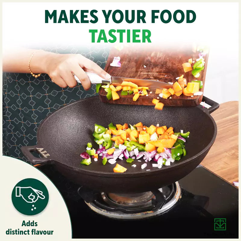 The Indus Valley CASTrong Cast Iron Wok Kadai, Pre-seasoned, 100% Pure, Toxin-free, 31cm, 3.2L, 2.8kg - view 9