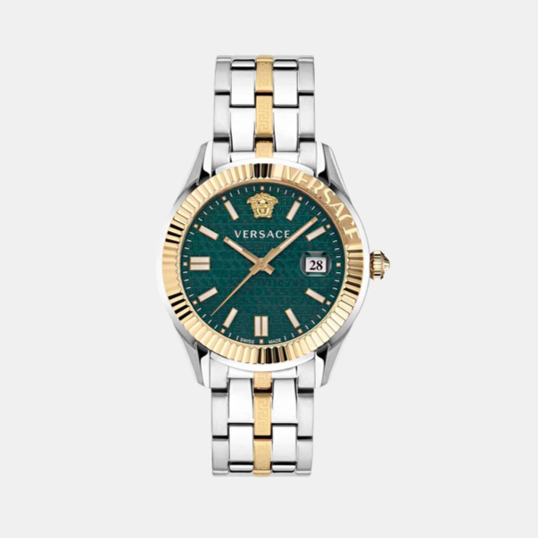 Versace Greca Men Quartz Green Dial Analog Stainless Steel Watch VE3K00422