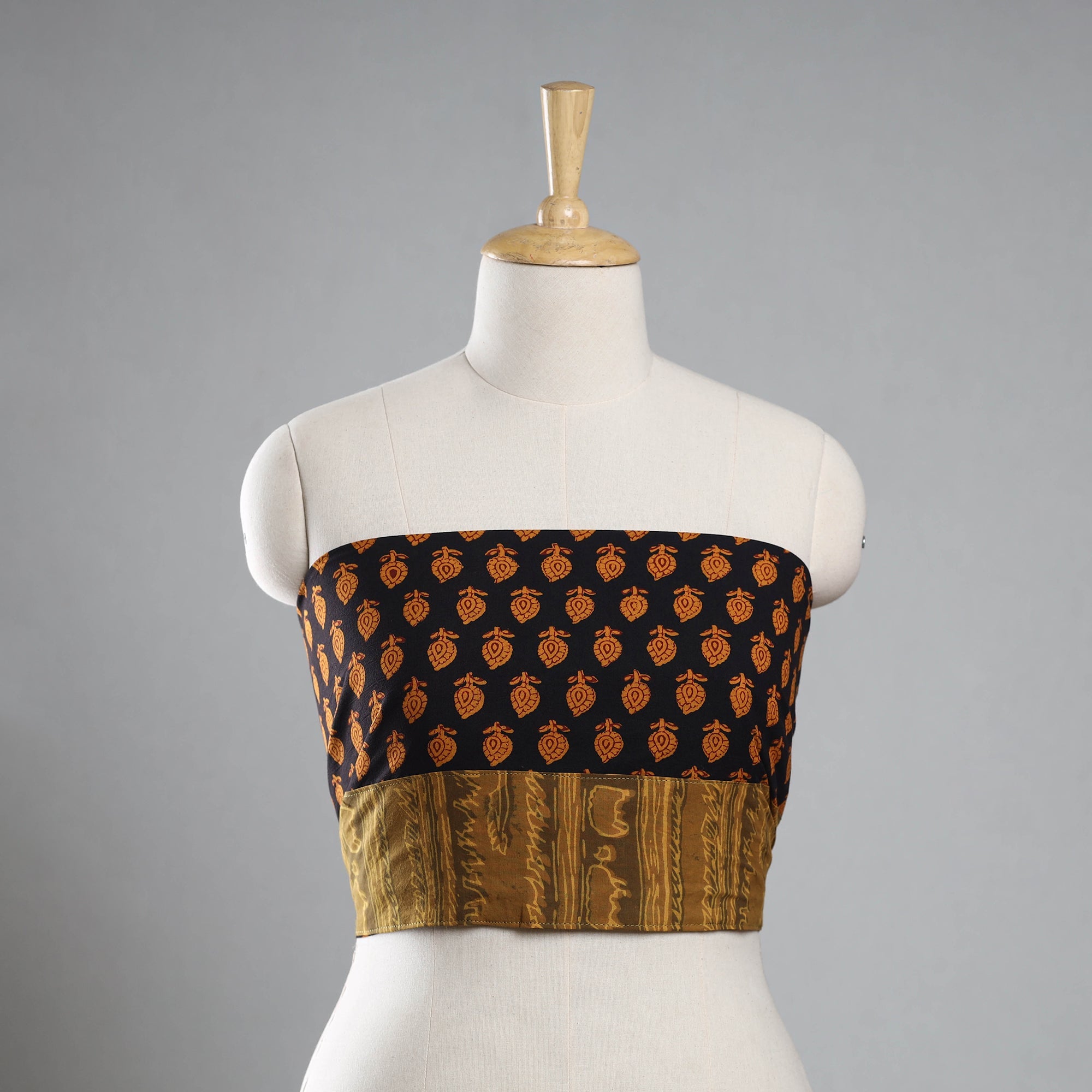 NOORI BAZAR Black - Bagh Block Printed Cotton Blouse Piece 34