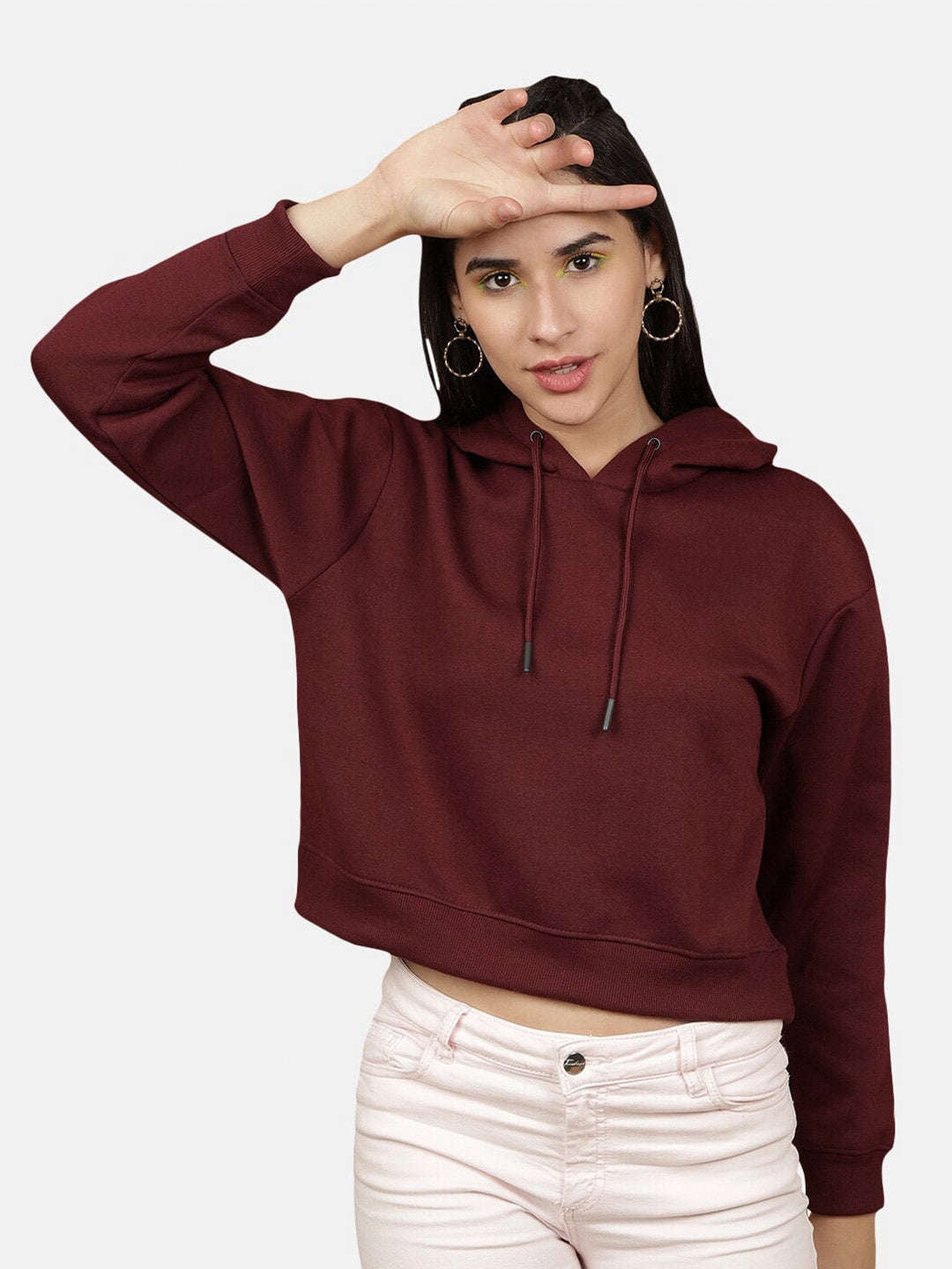 Freehand By The Indian Garage Co Women's Solid Regular Fit Sweatshirt