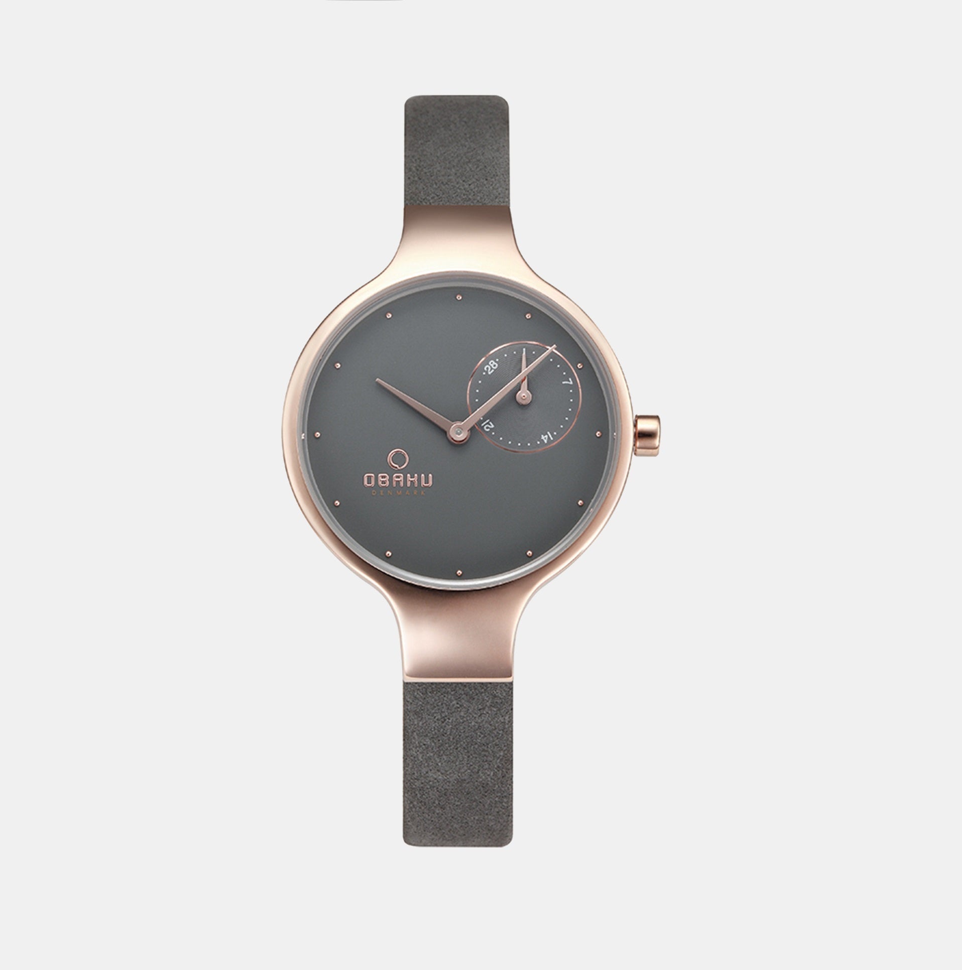 Obaku Eng Pebble Women Quartz Grey Dial Analog Leather Watch V201LDVJRJ