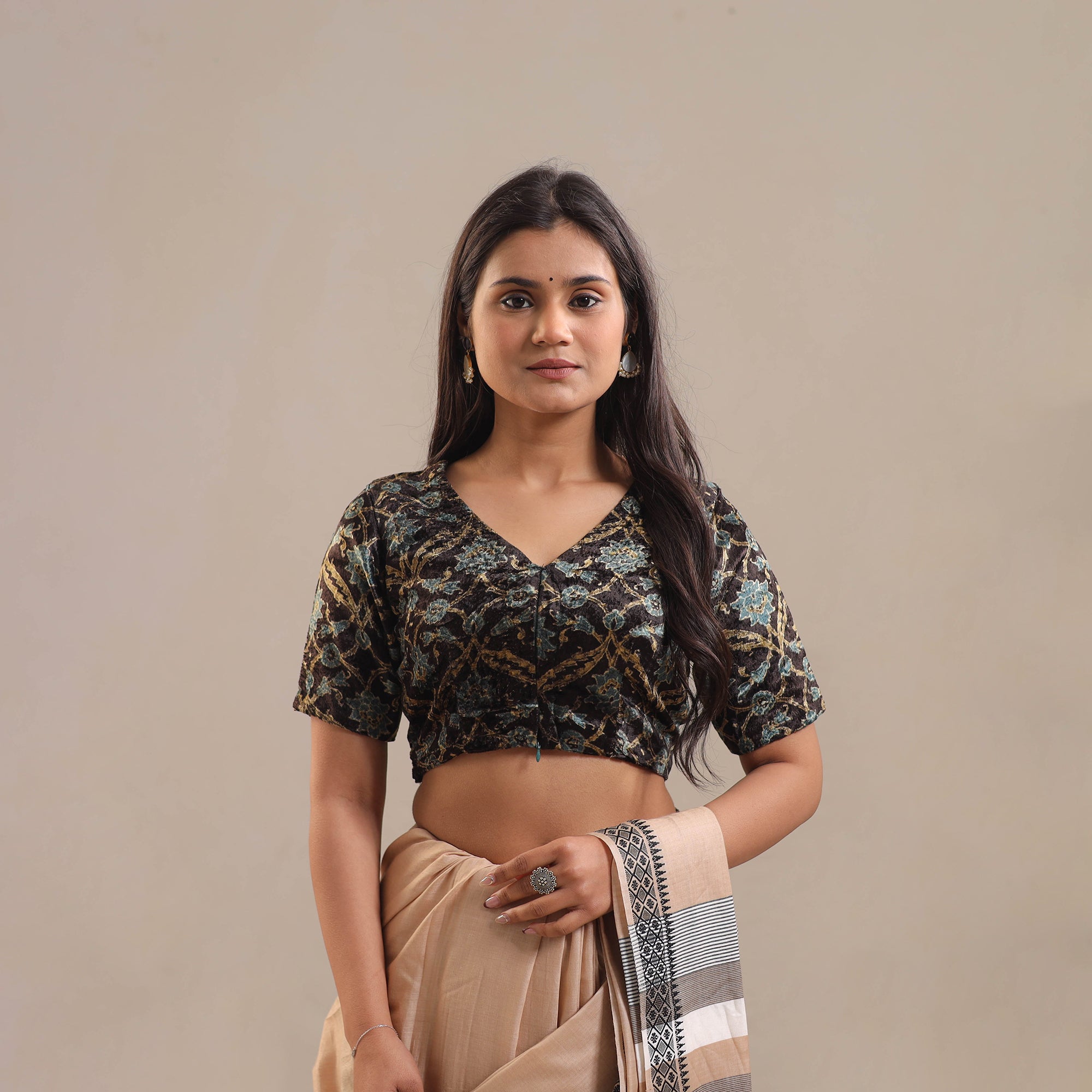 ITOKRI CASUALS Black - Velvet Natural Dyed Ajrakh Print Blouse 03 - view 2