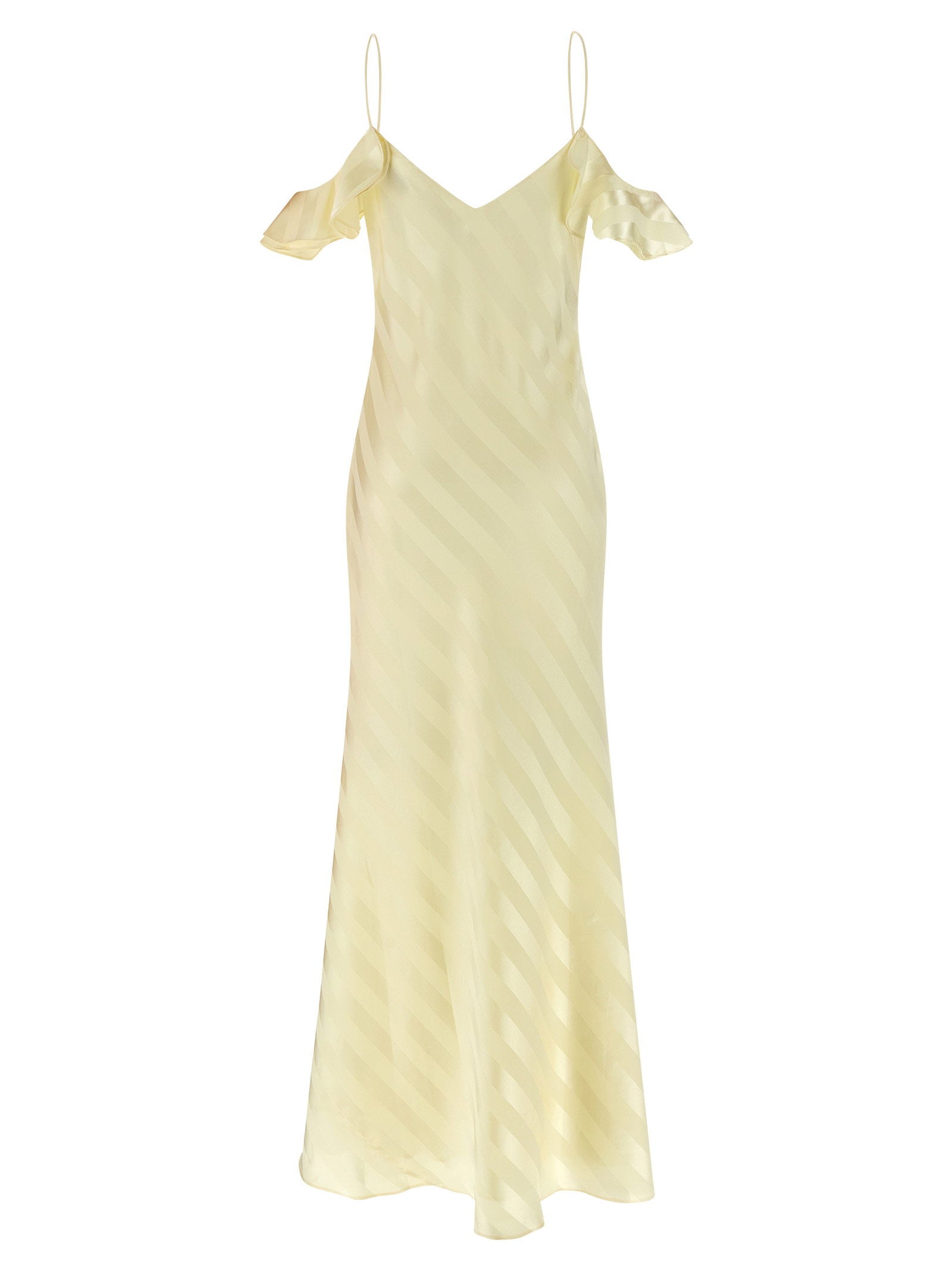 Self-Portrait Satin Striped Long Dress - view 2
