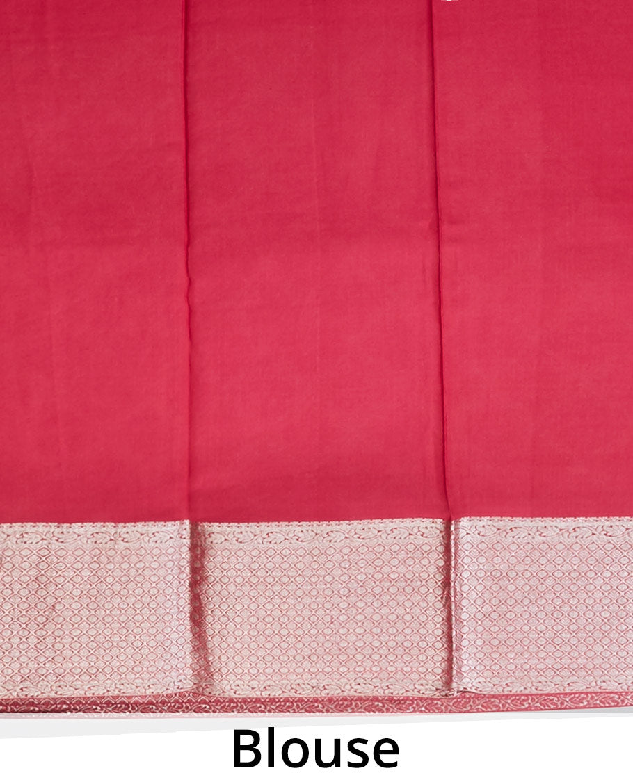 Pothys marron ogee patern pure crepe saree with self argyle design border - view 4